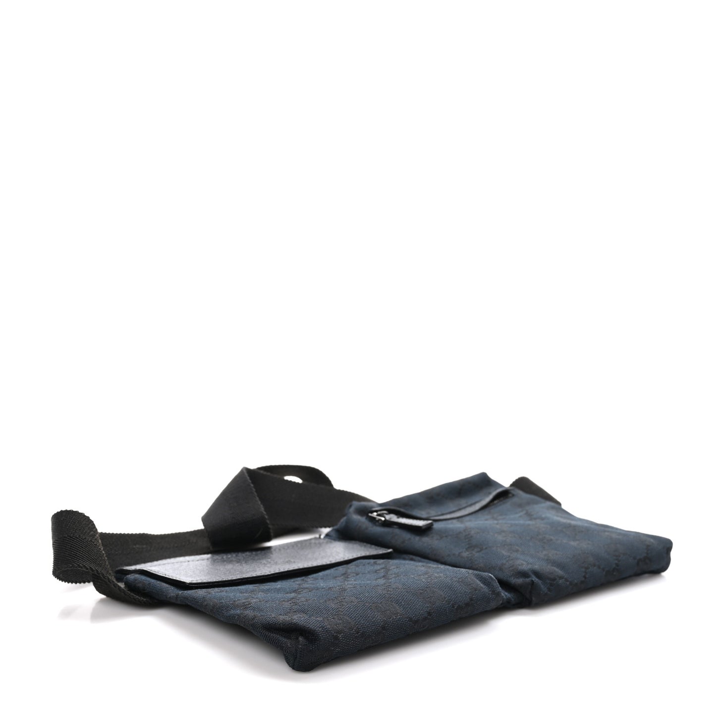 GG Monogram Double Pocket Belt Bag Black