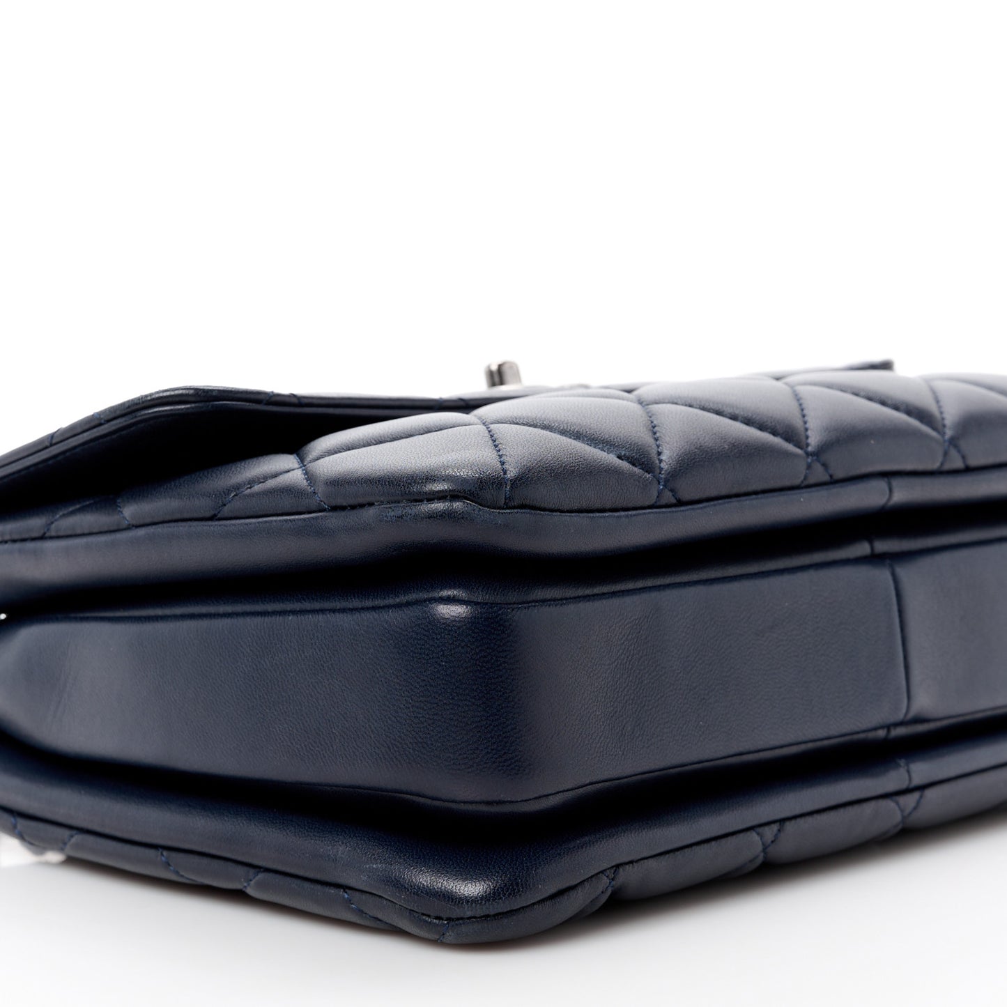Lambskin Quilted Small Trendy CC Dual Handle Flap Bag Navy