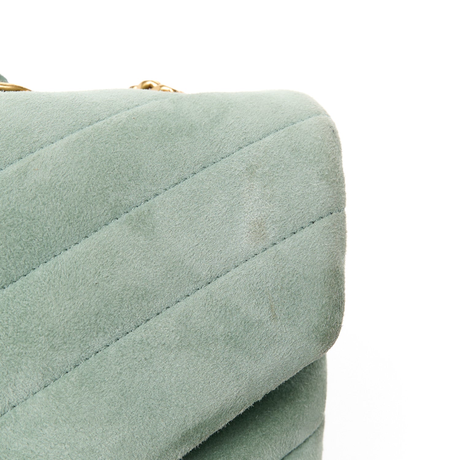 Saint Laurent Suede Y Quilted Monogram Medium Loulou Chain Satchel Vert Opaline 15 of 16