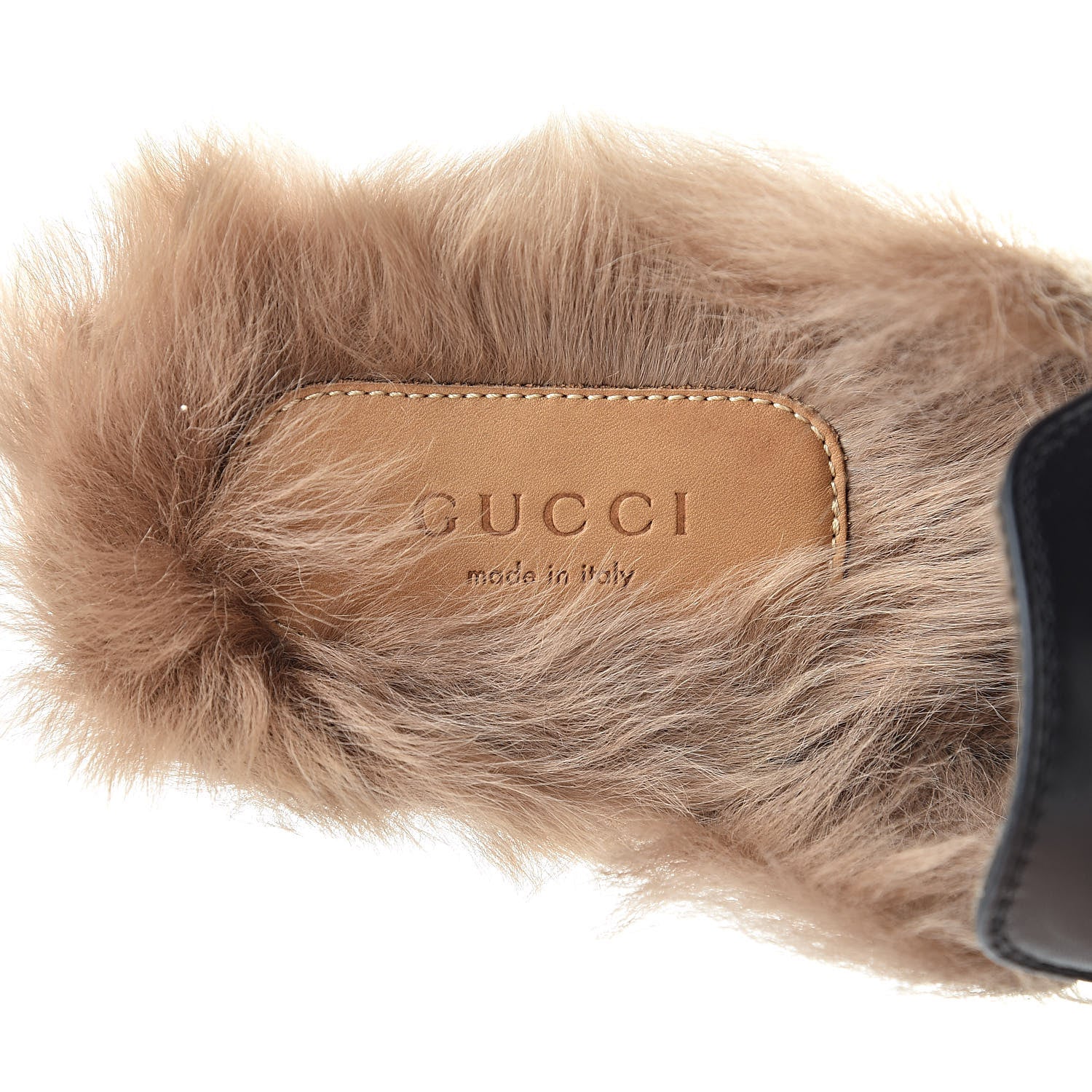 Gucci Calfskin Fur Tiger Embroidered Womens Princetown Slippers 35.5 Black 8 of 9