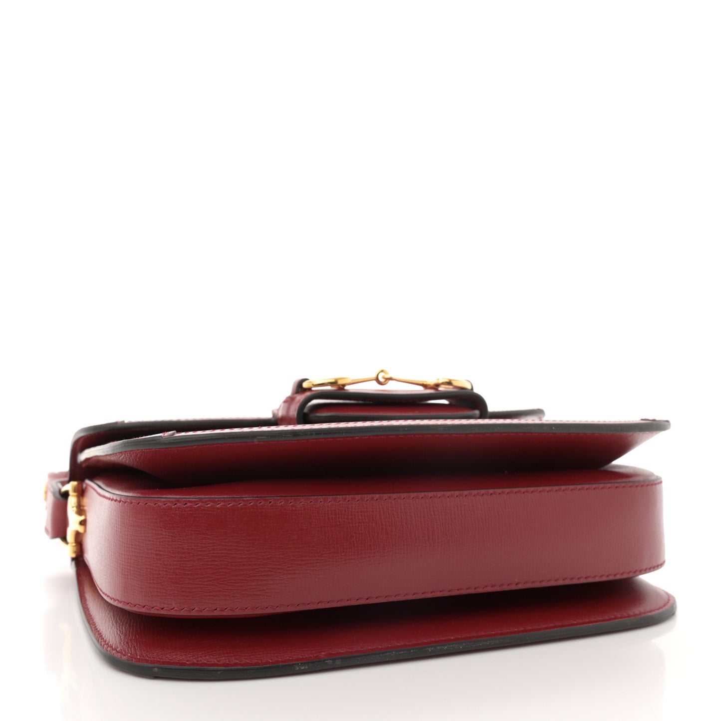 GG Supreme Monogram Azalea Calfskin Horsebit 1955 Shoulder Bag Beige Ebony New Cherry Red