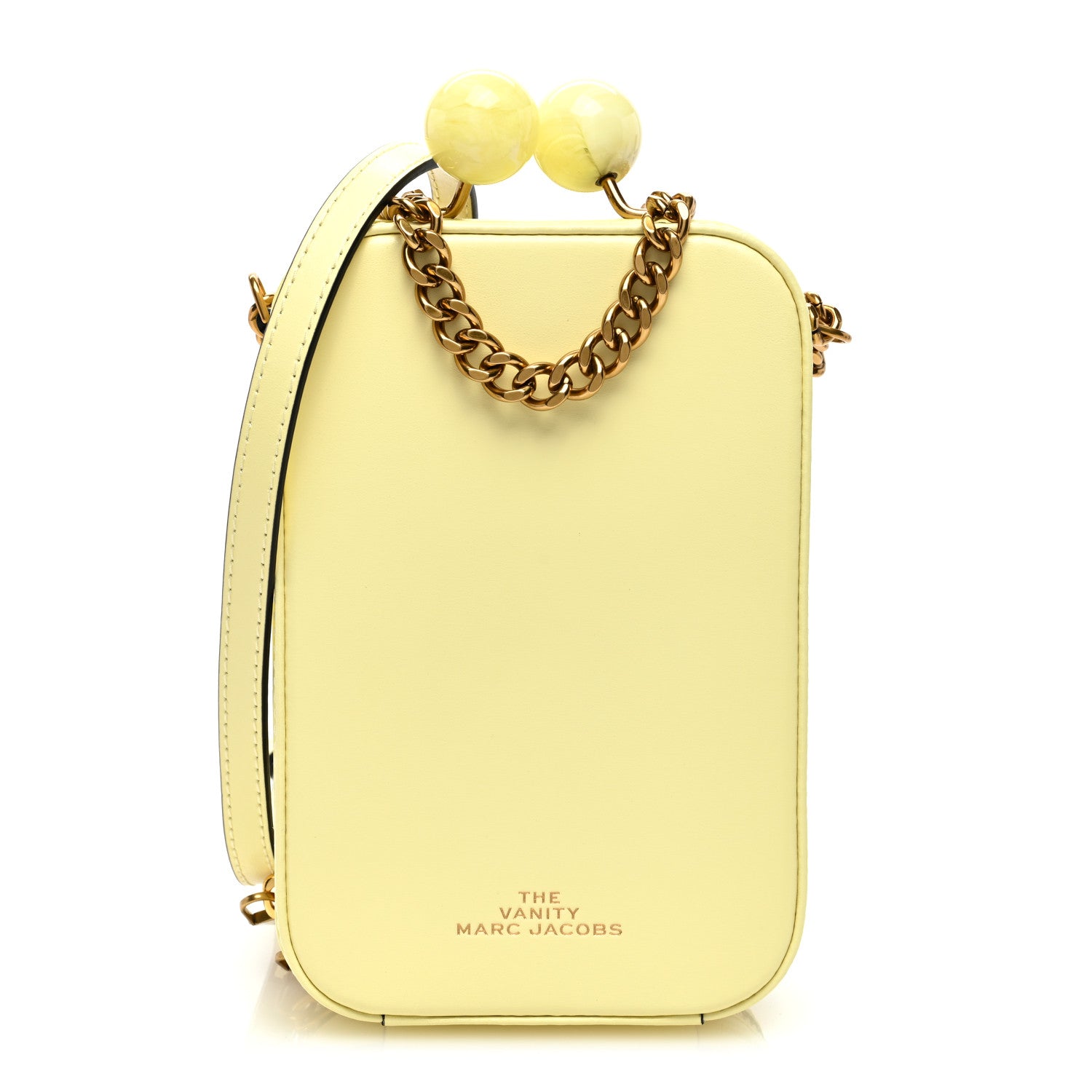 Marc Jacobs Smooth Calfskin The Vanity Crossbody Bag Yellow