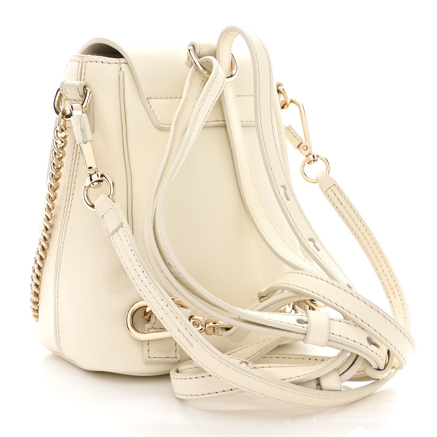 Calfskin Quilted Mini Faye Backpack Natural White