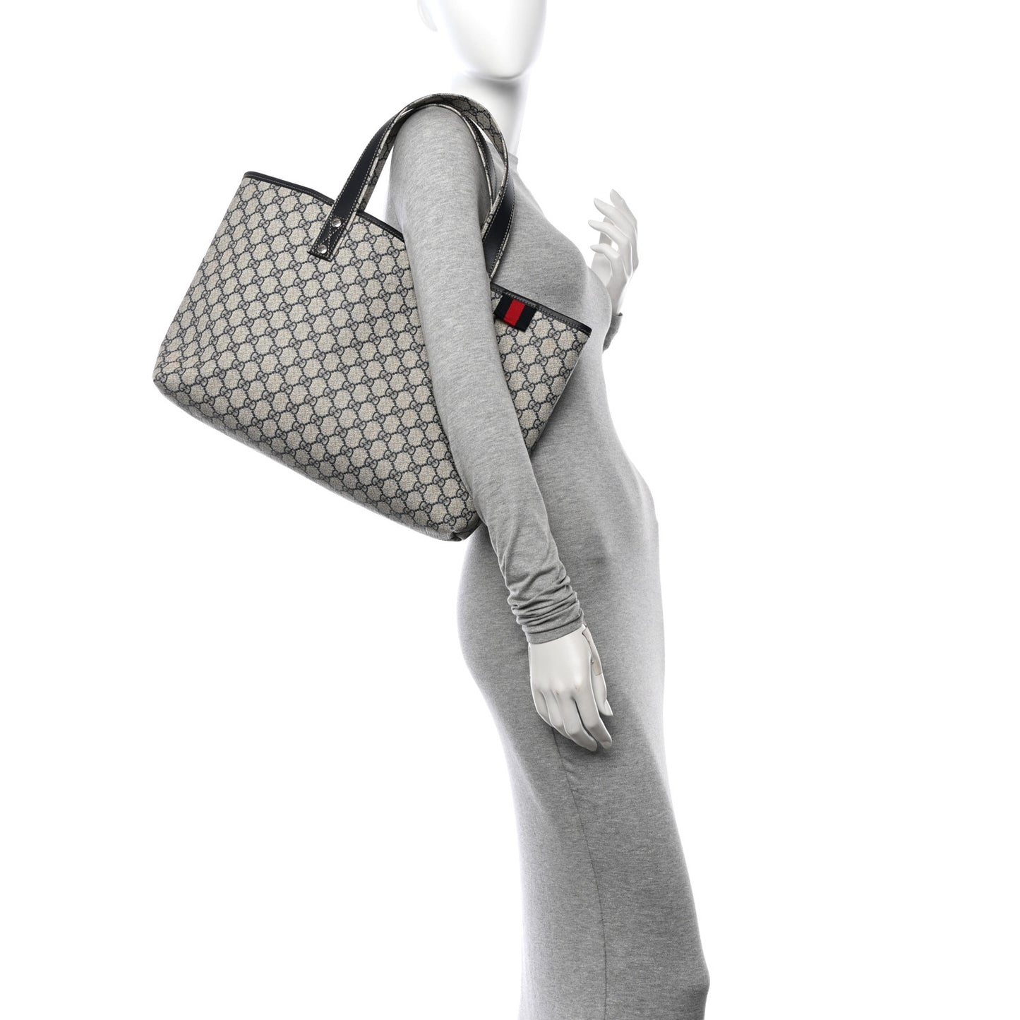 GG Plus Monogram Medium Signature Web Loop Tote Navy