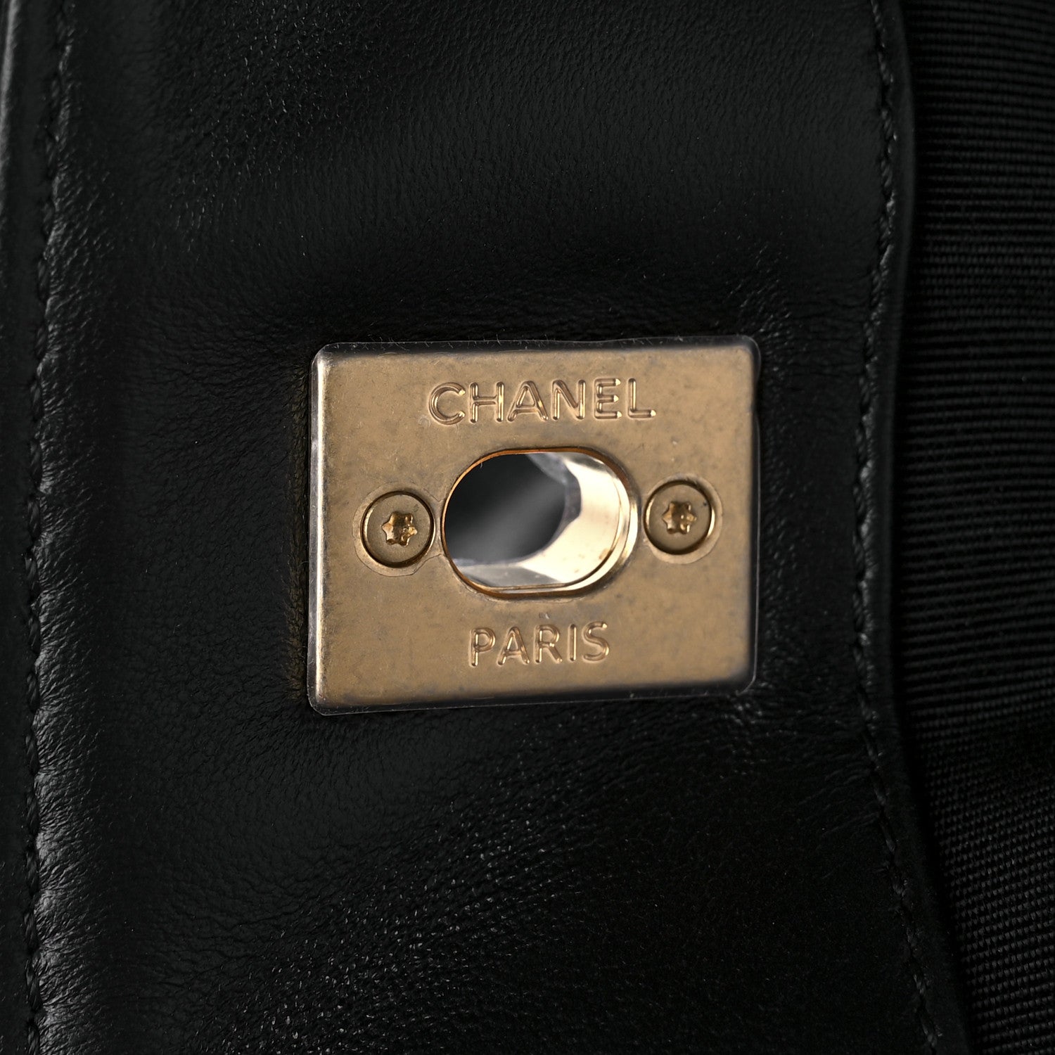 Chanel Aged Calfskin Chevron Quilted Shopping Tote Black 6 of 9