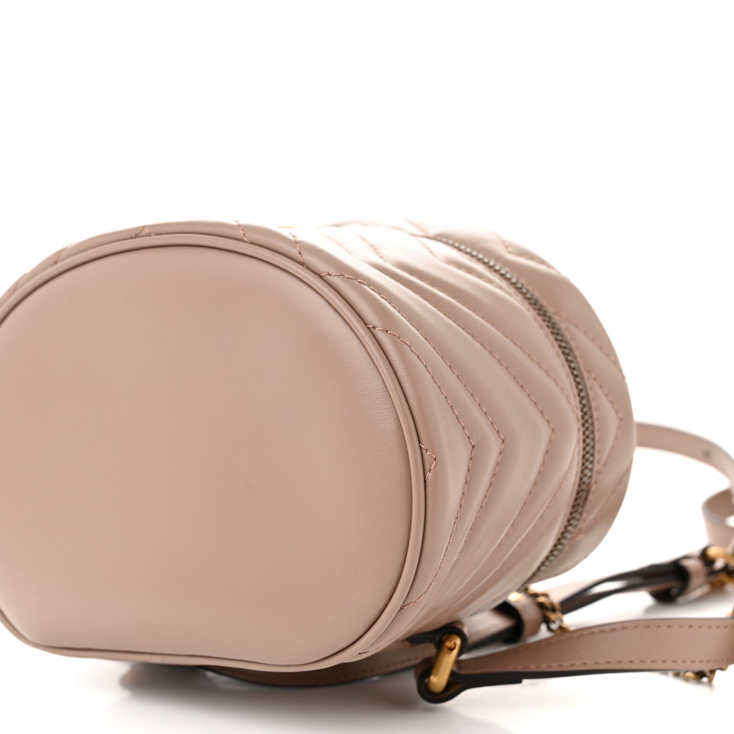 Calfskin Matelasse Mini GG Marmont Round Backpack Porcelain Rose