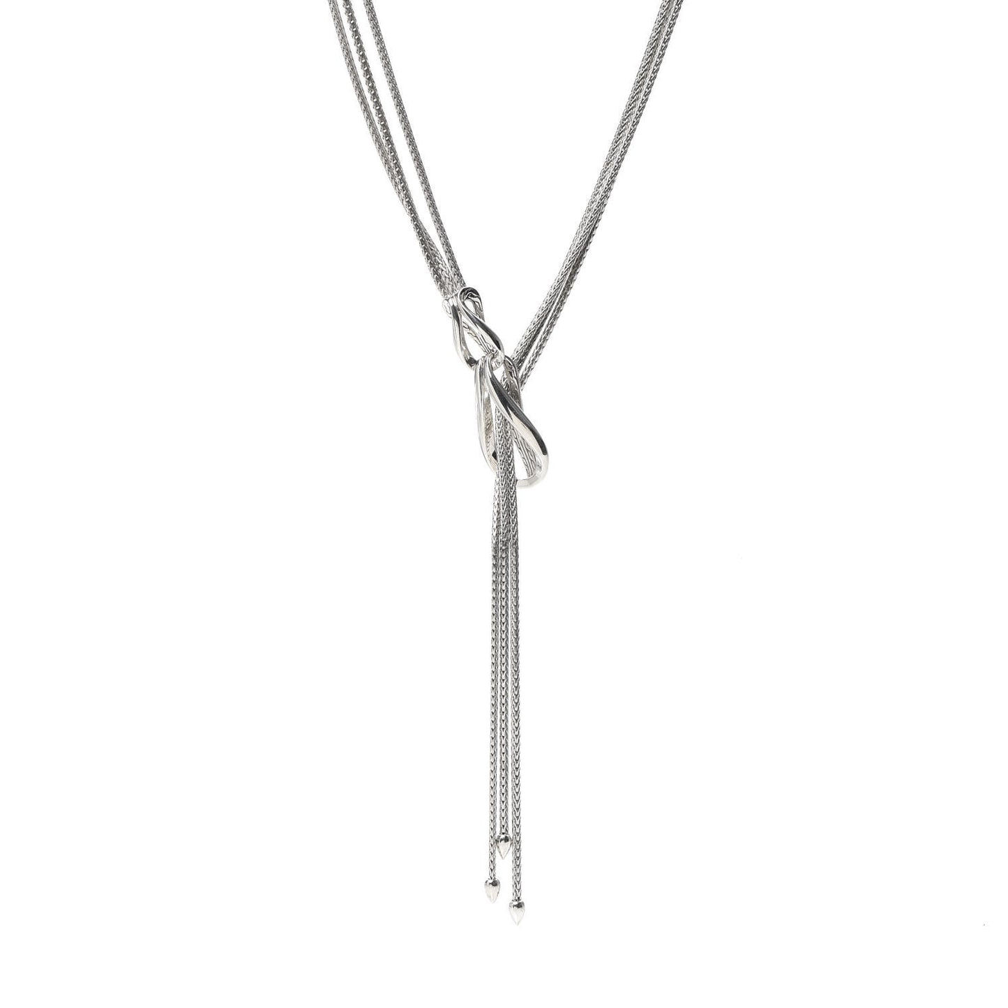 Sterling Silver Asli Classic Chain Link Lariat Necklace