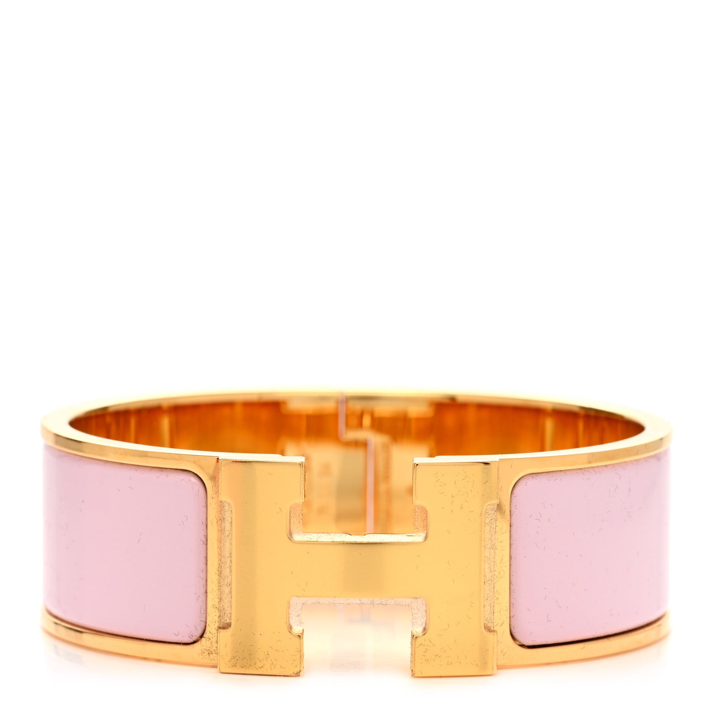 Enamel Wide Clic Clac H Bracelet PM Rose Dragee