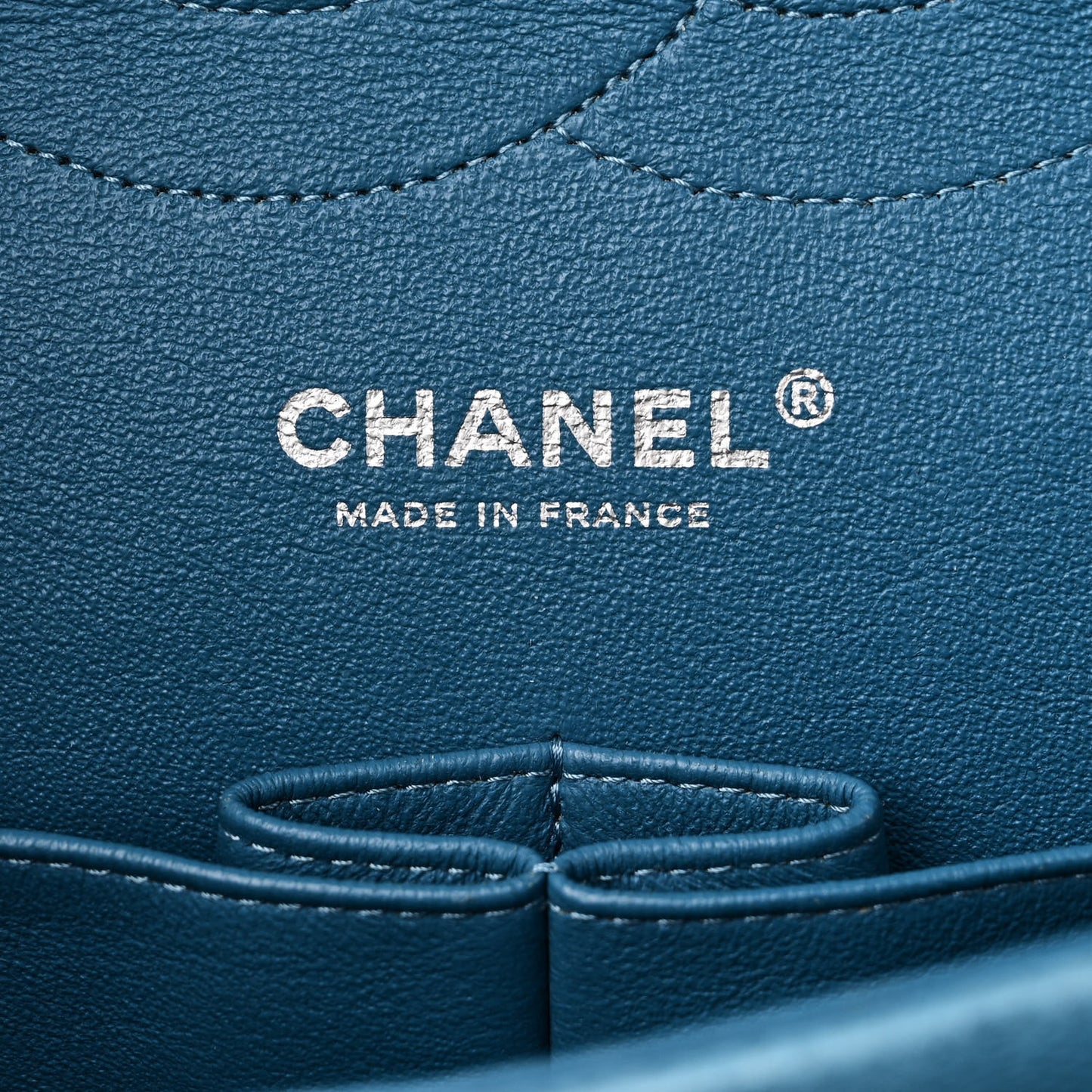 Iridescent Caviar Quilted Jumbo Double Flap Blue