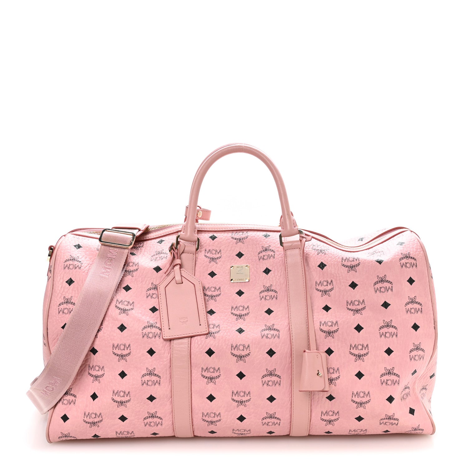 MCM ピンク MCM Visetos Large Traveler Weekender Bag Light Pink 1877243