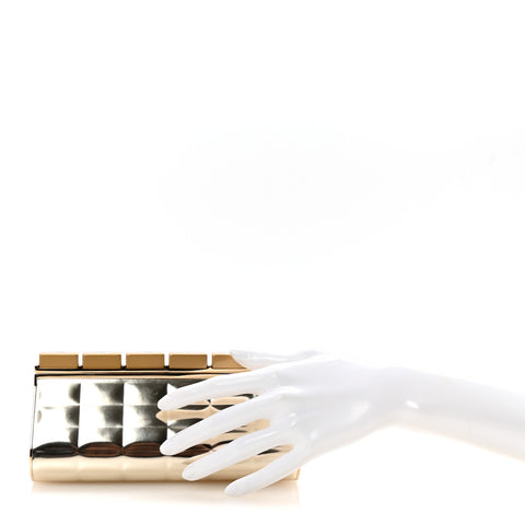 Metal Keyboard Clutch Dark Gold