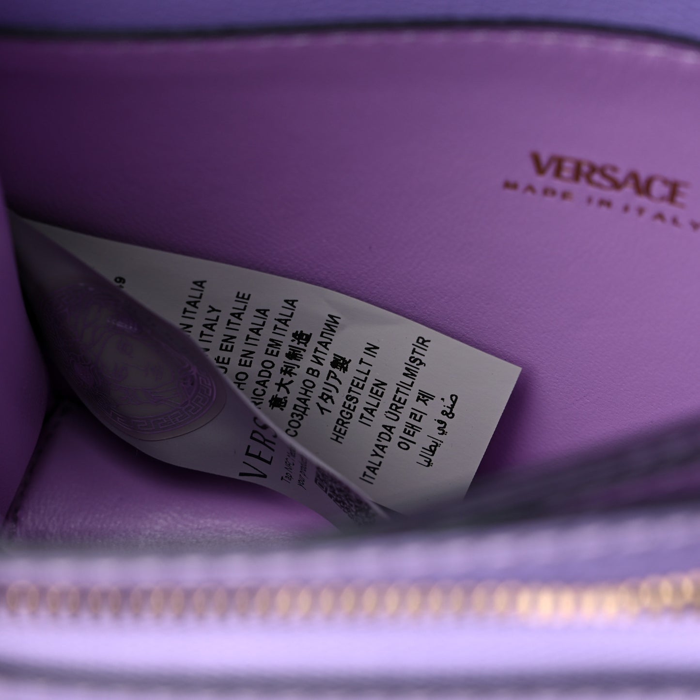 Grained Calfskin La Medusa Shoulder Bag Lilac