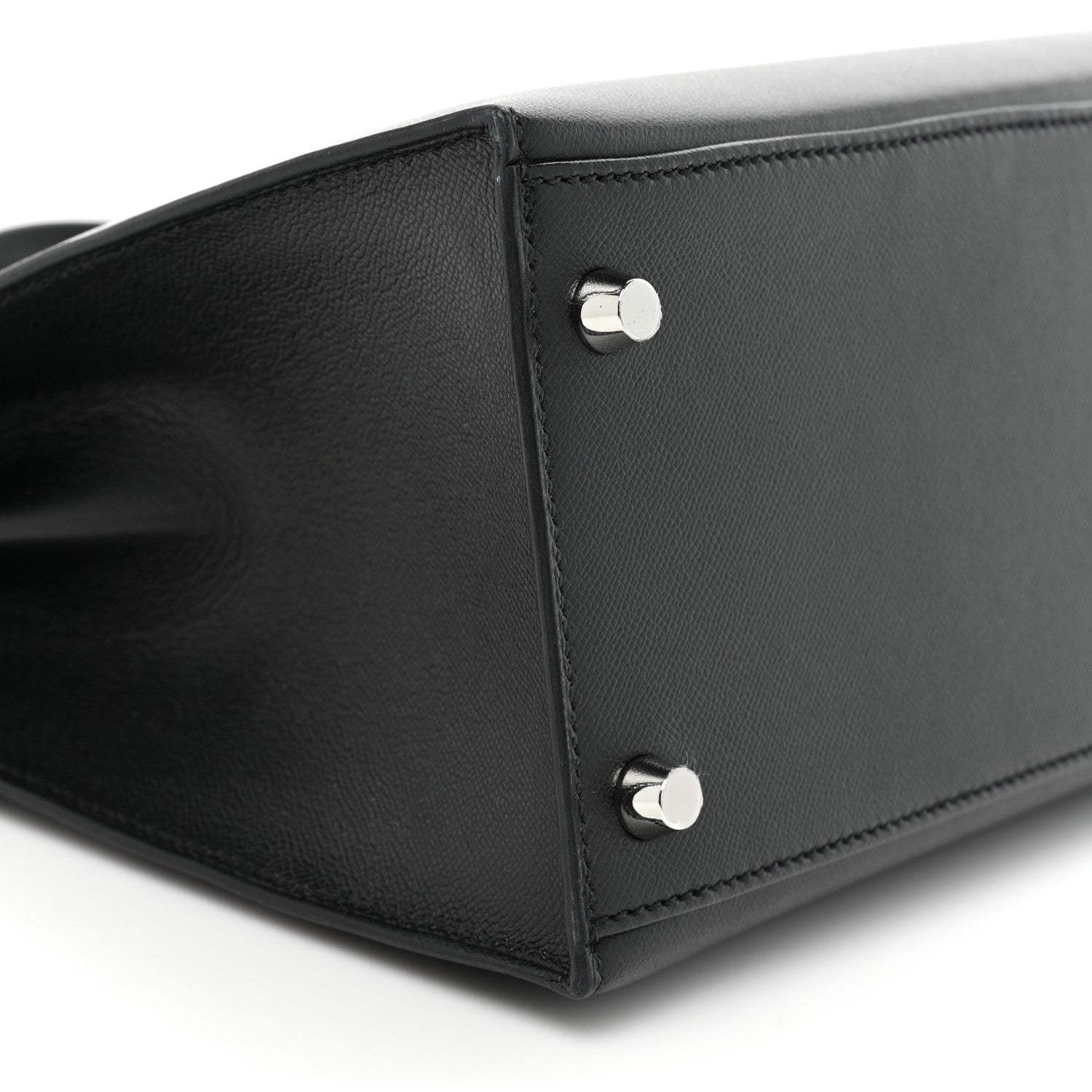 Hermes Madame Calfskin Shiny Niloticus Crocodile Kelly Sellier Touch 28 Black 8 of 13