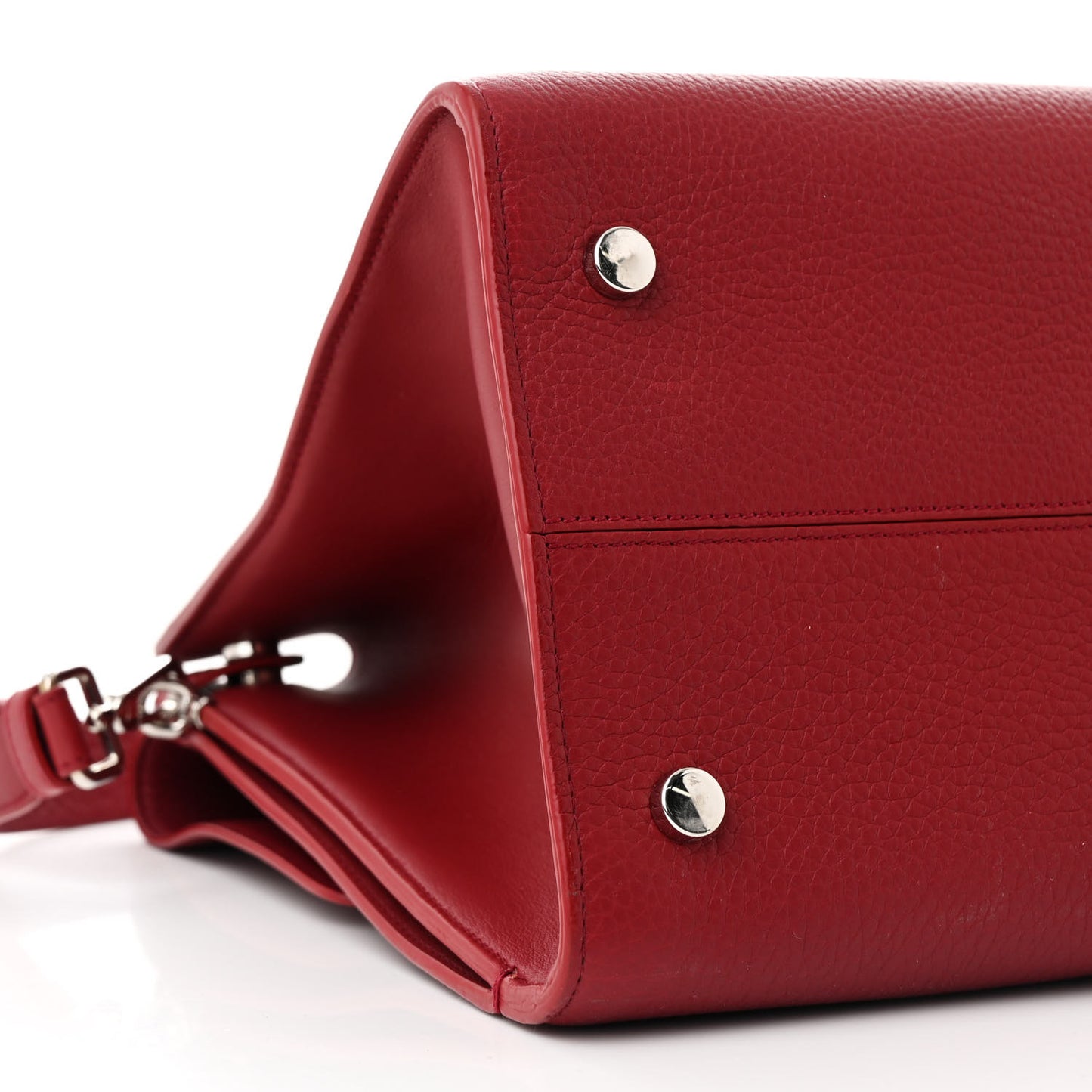 Grained Calfskin Large Diorever Flap Red