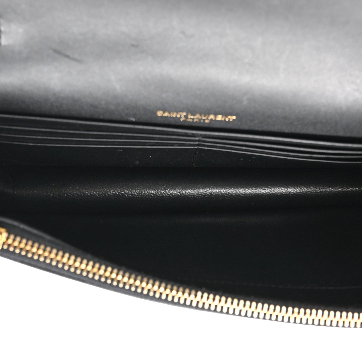 Smooth Calfskin Classic Monogram Kate Tassel Chain Wallet Black