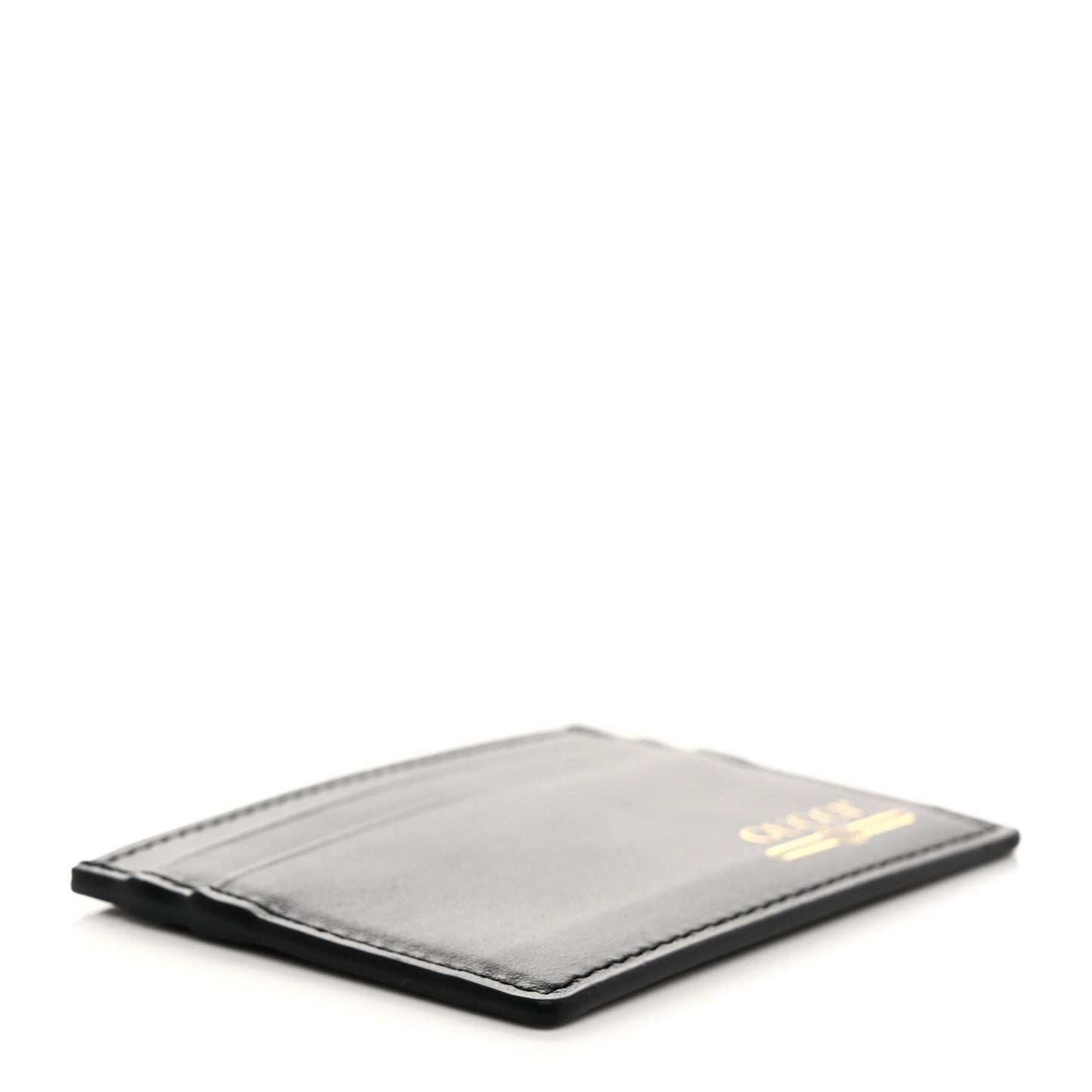 Plutone Calfskin Logo Card Holder Black