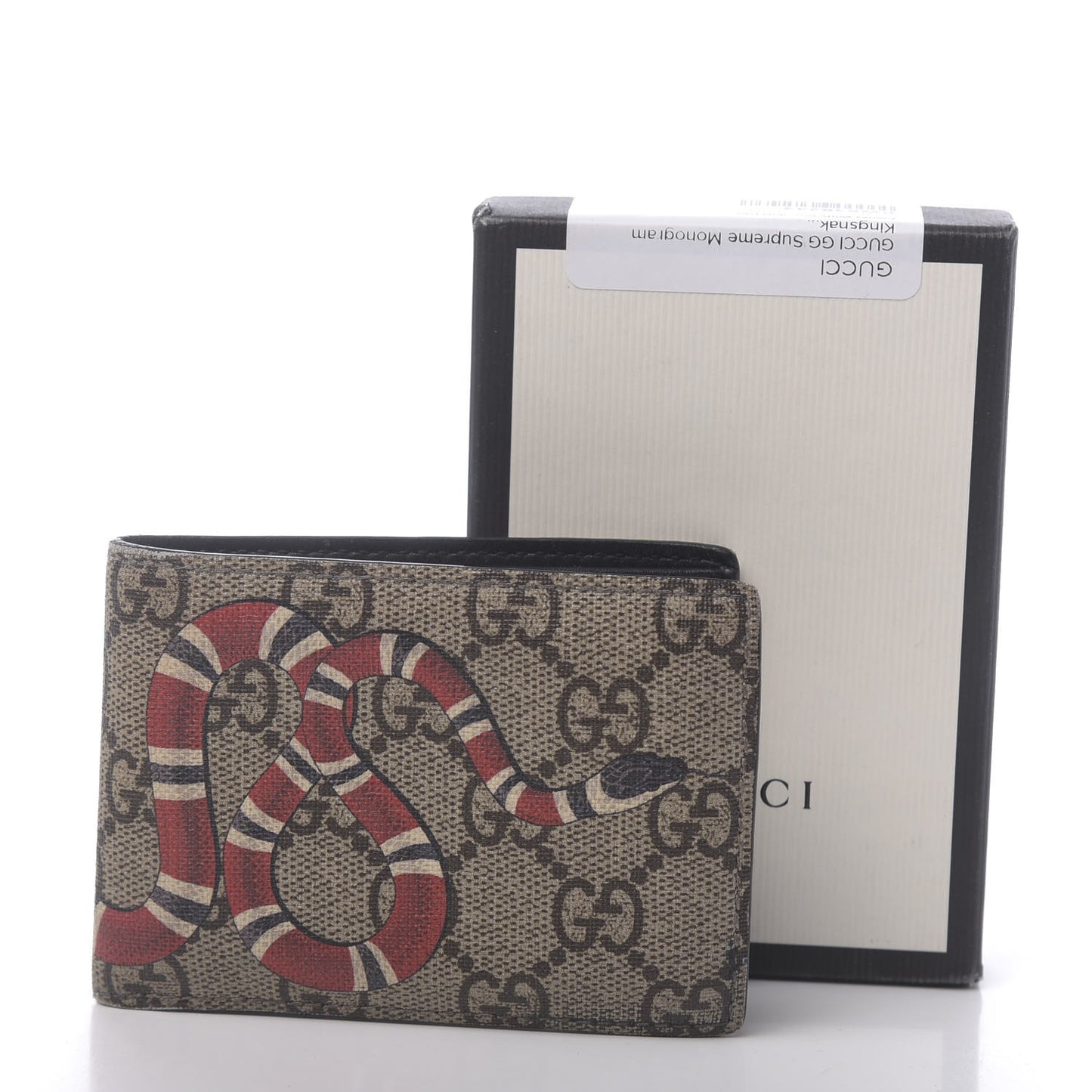 GG Supreme Monogram Kingsnake Bi-Fold Wallet Black