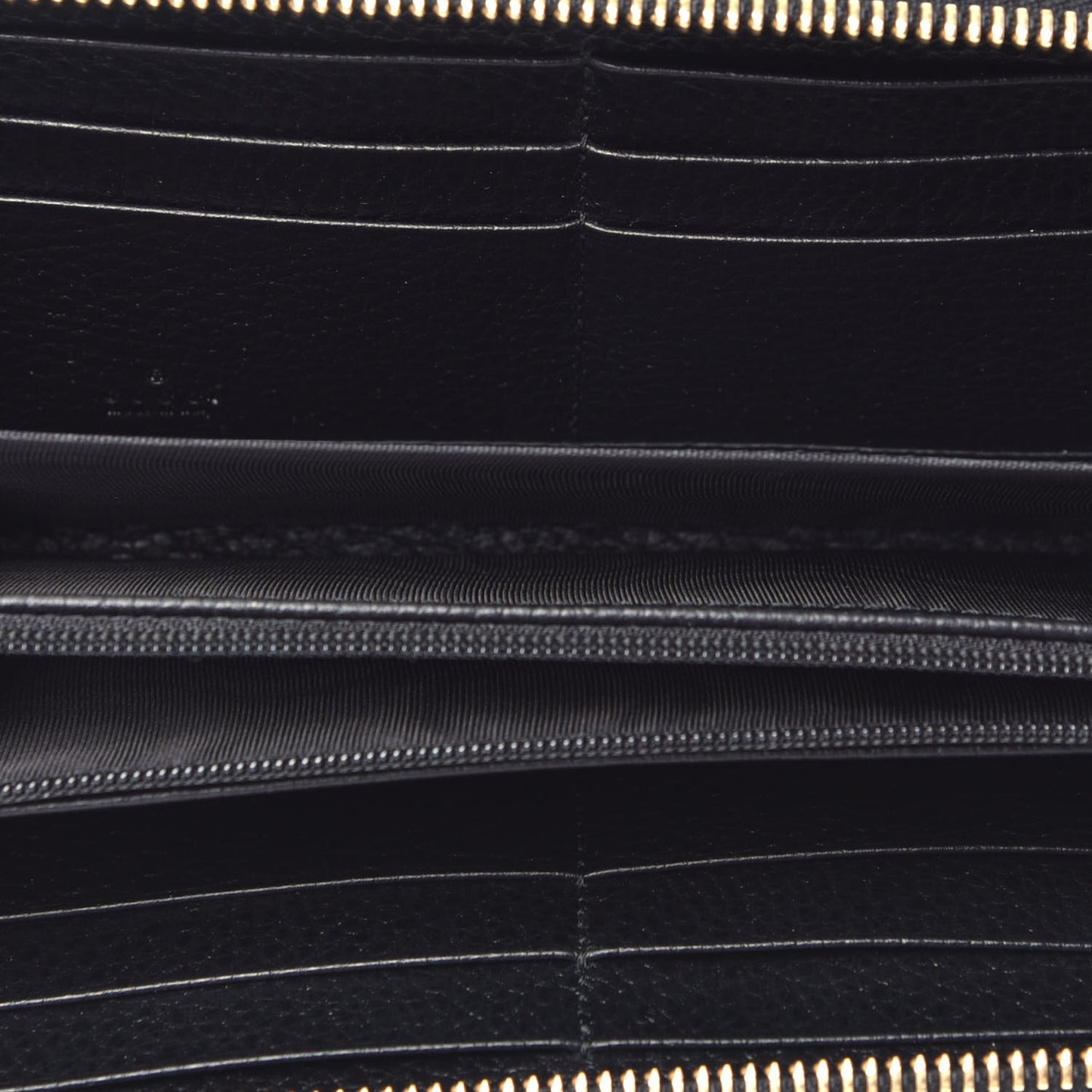 Dollar Calfskin GG Marmont Zip Around Wallet Black