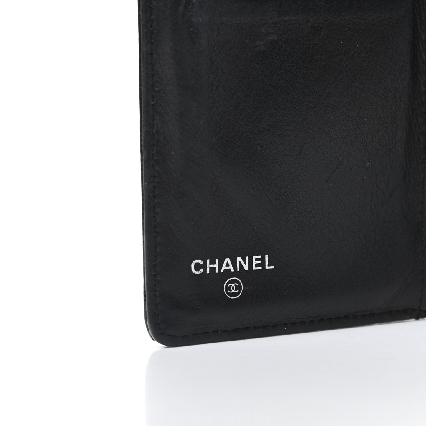 Grained Patent CC Yen Wallet Black