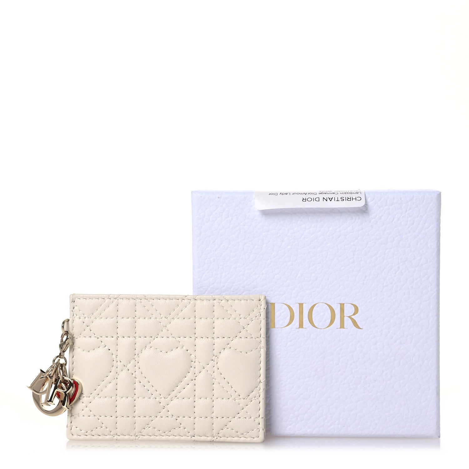 Christian Dior Lambskin Cannage DiorAmour Lady Dior Card Holder White 12 of 12