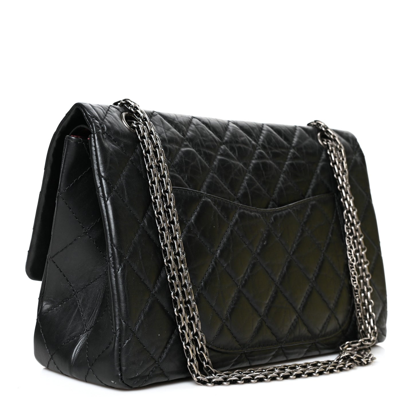 Aged Calfskin Quilted 2.55 Reissue 227 Flap Black