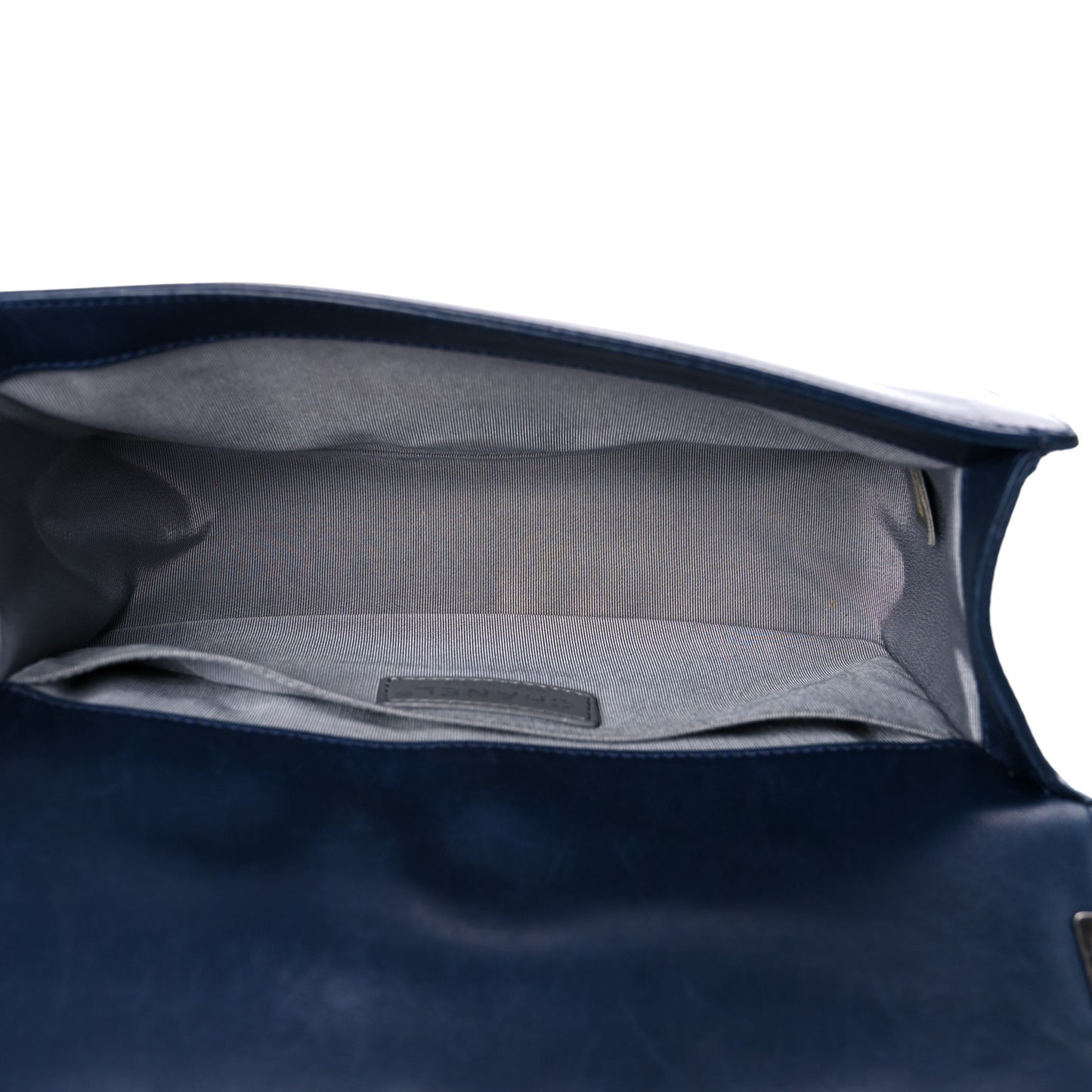 Lambskin Quilted Medium Boy Flap Dark Navy