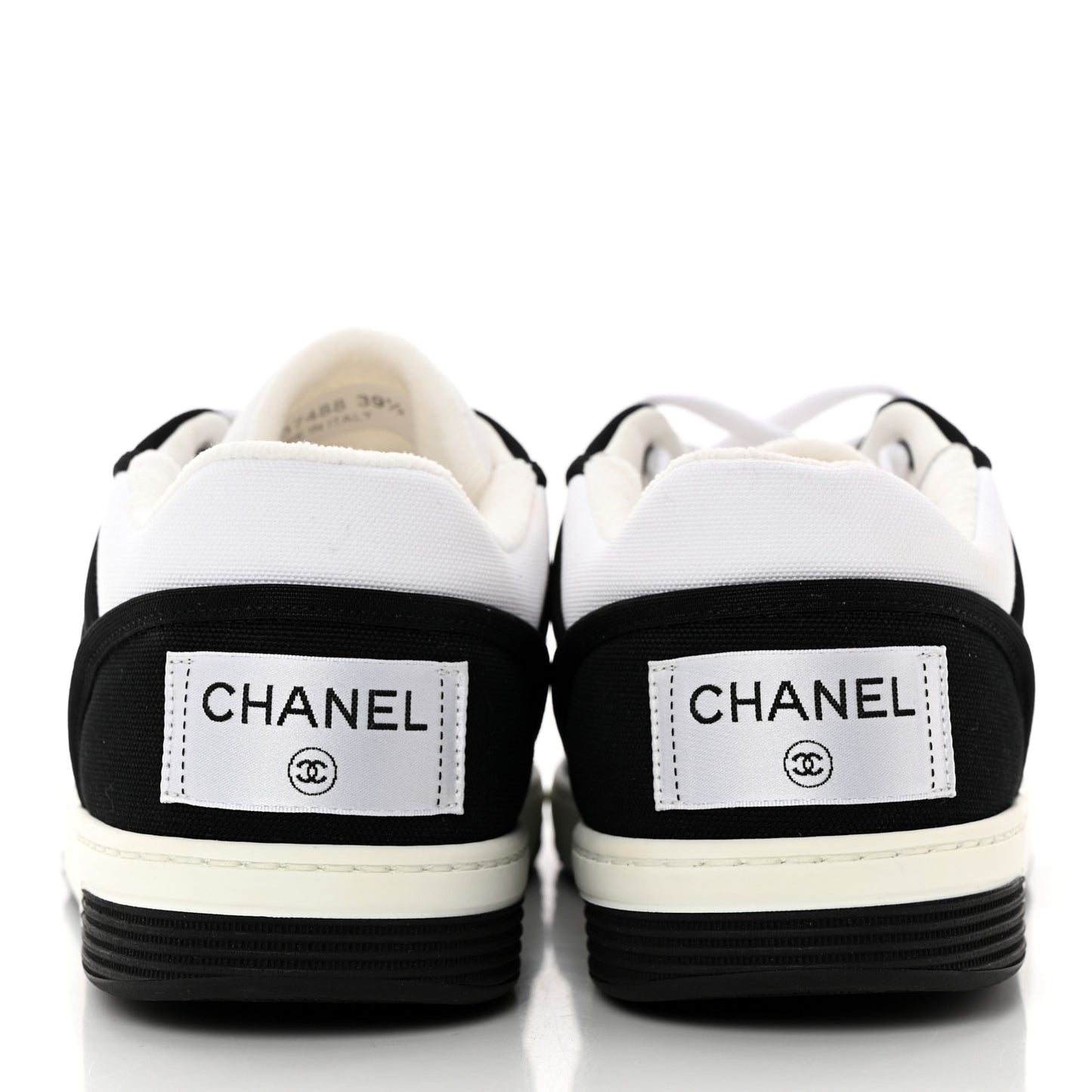 Fabric Womens Logo Sneakers 39.5 Black White