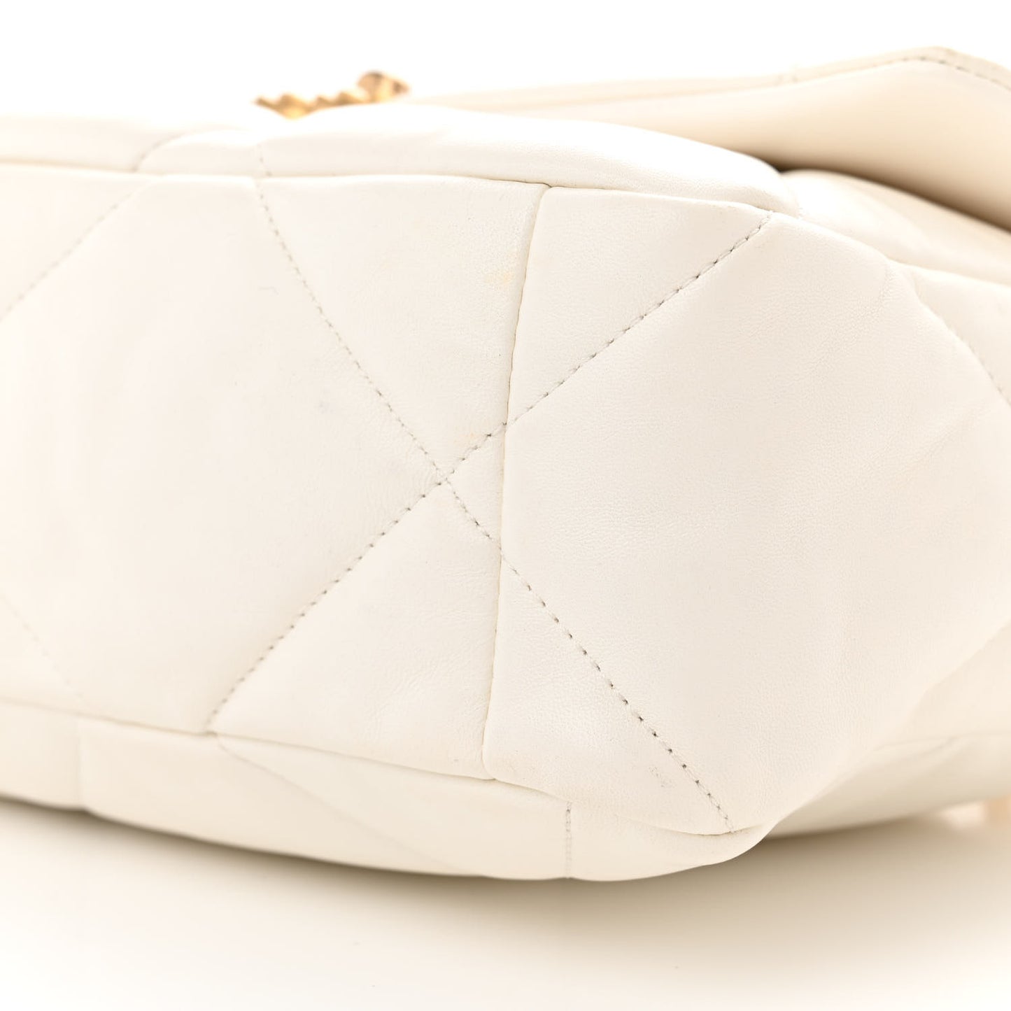 Goatskin Quilted Large Chanel 19 Flap White