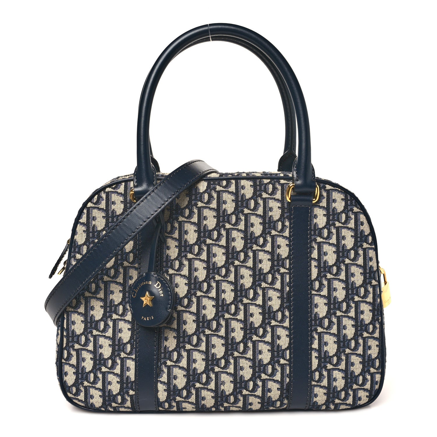 Christian Dior Oblique Large D-Vibe Bowling Bag Navy 1834662