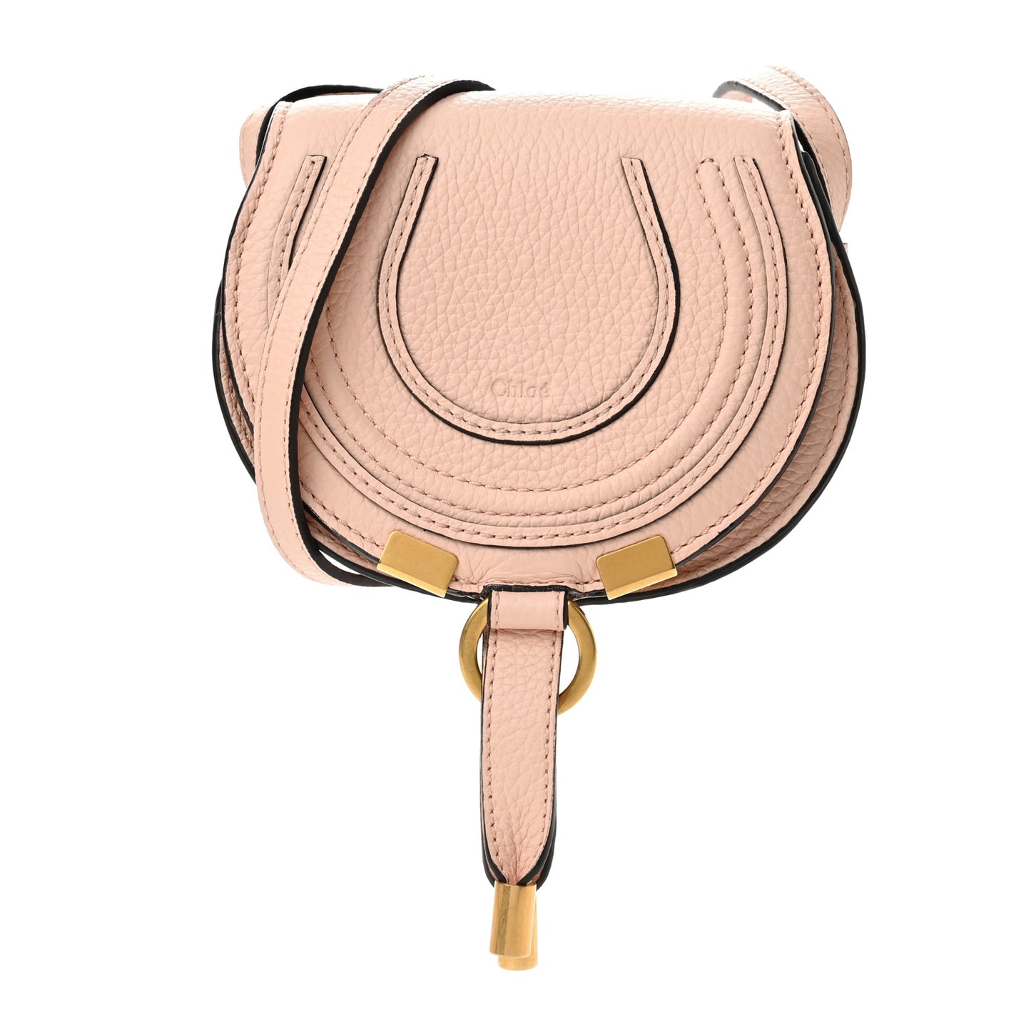 Calfskin Nano Marcie Saddle Bag Blush Nude