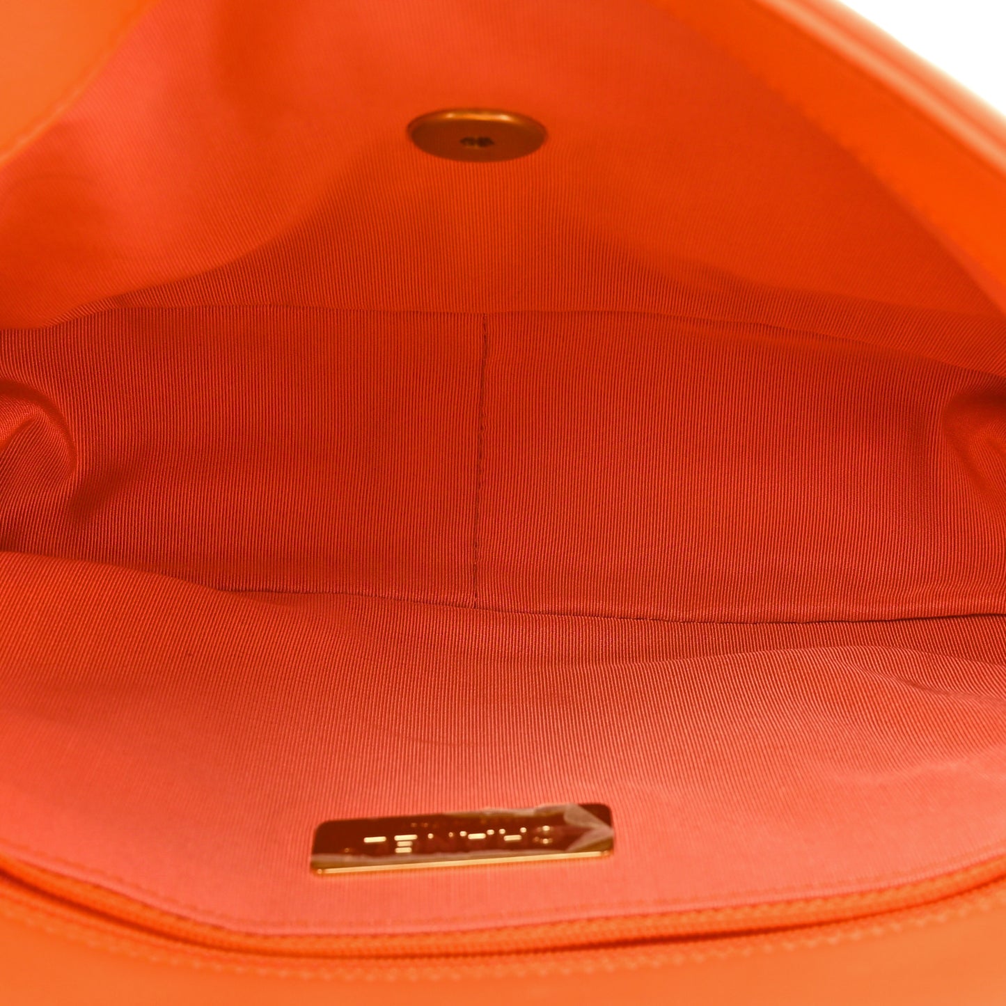 Lambskin Quilted Medium Chanel 19 Flap Orange