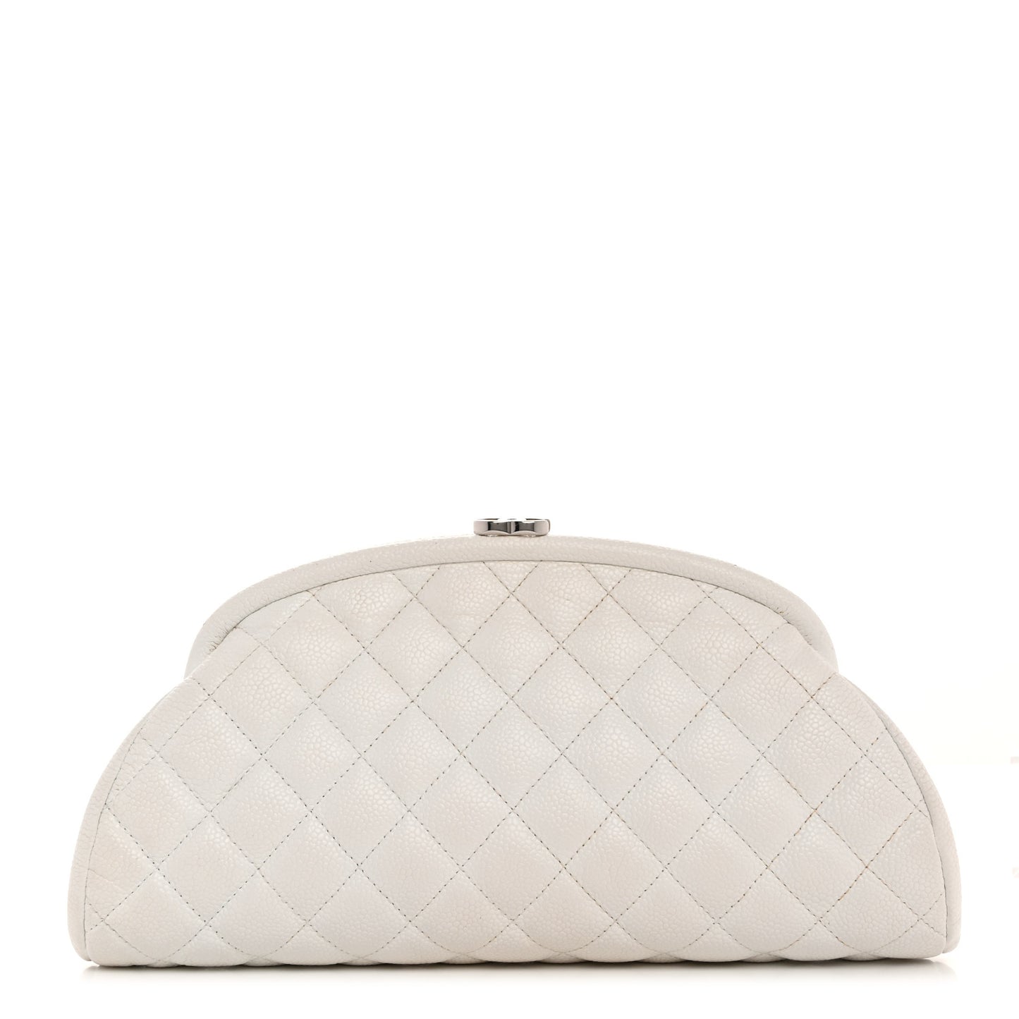 Caviar Quilted Timeless Clutch White