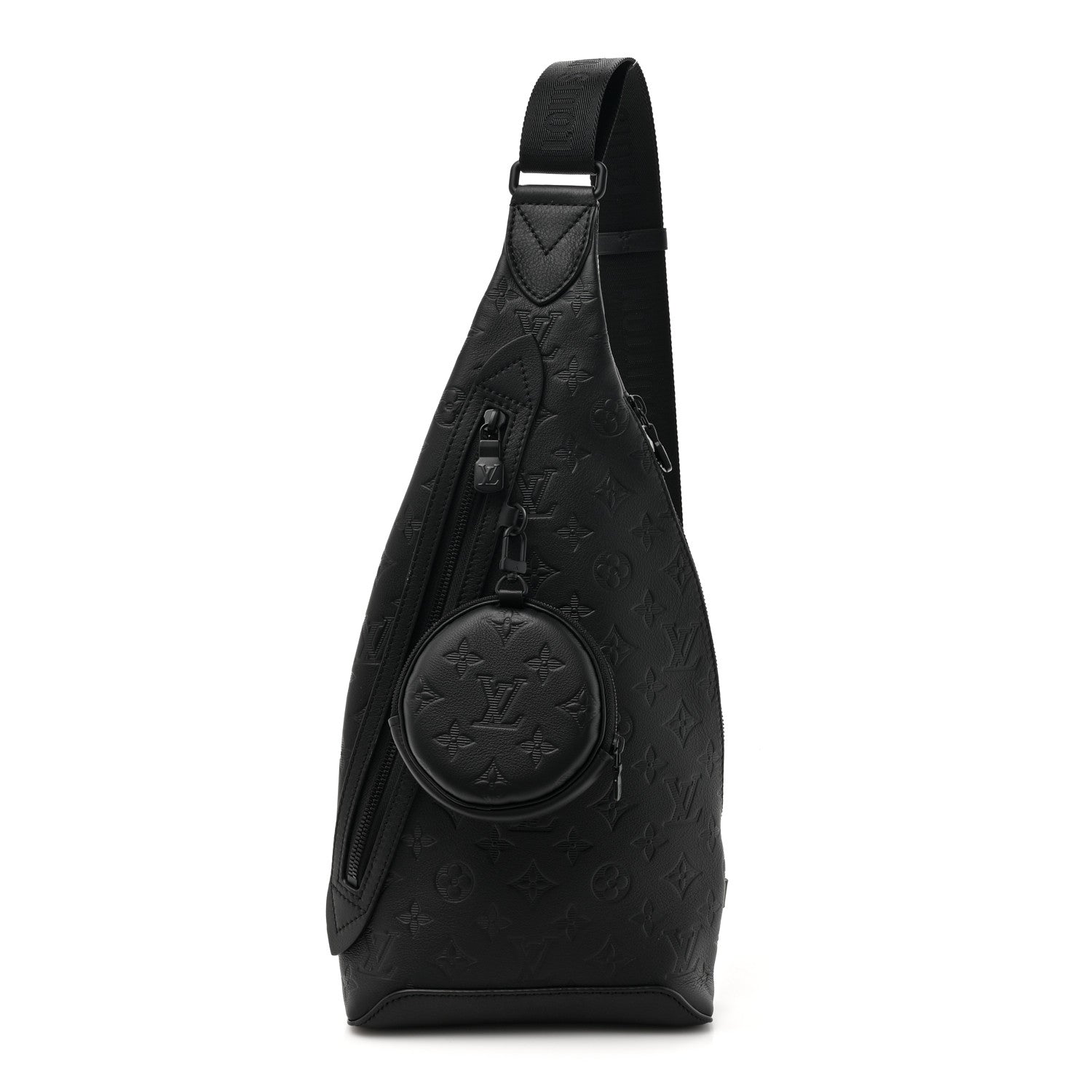 Louis Vuitton Calfskin Shadow Monogram Duo Slingbag Black 1 of 10