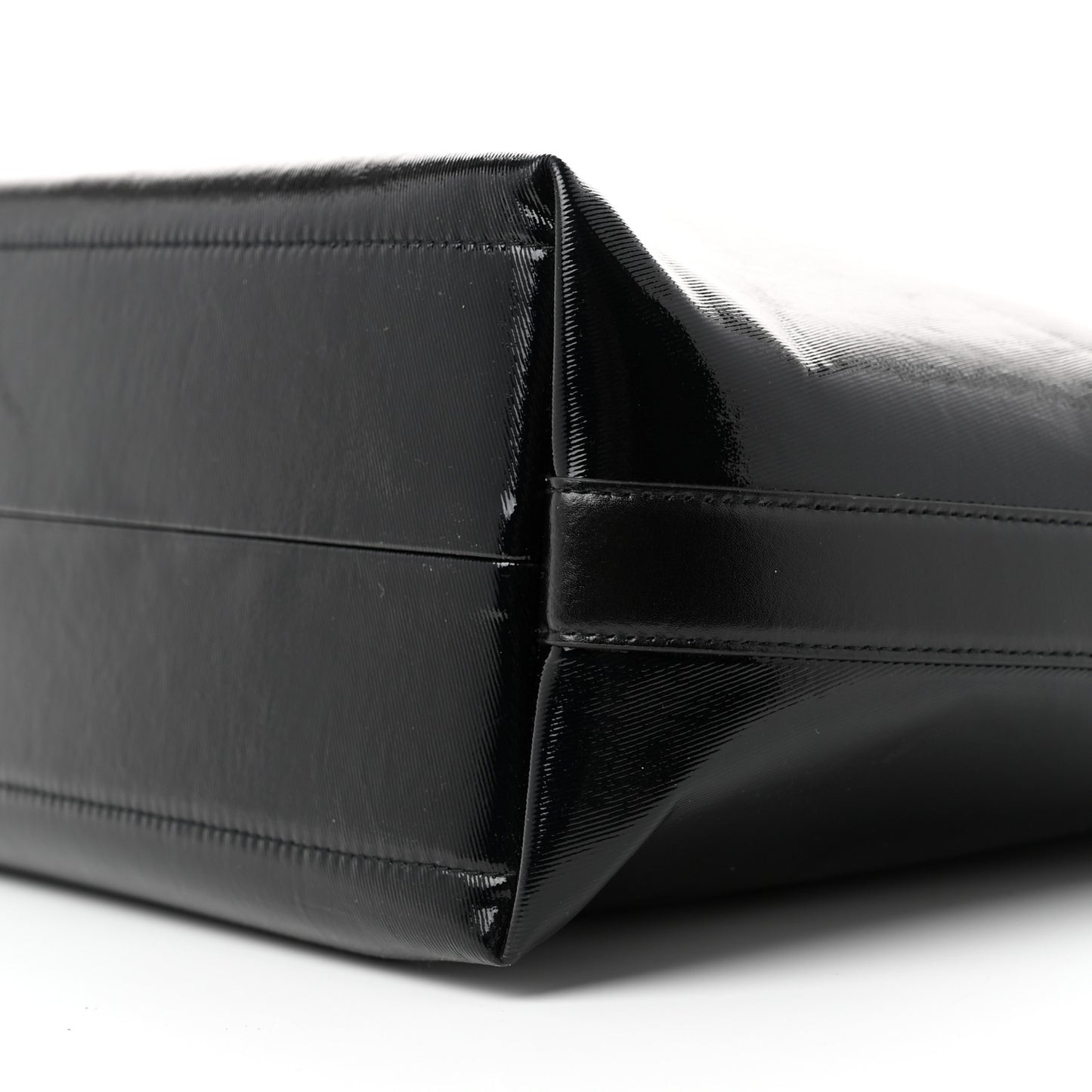 Coated Canvas Logo Shopper Tote Black