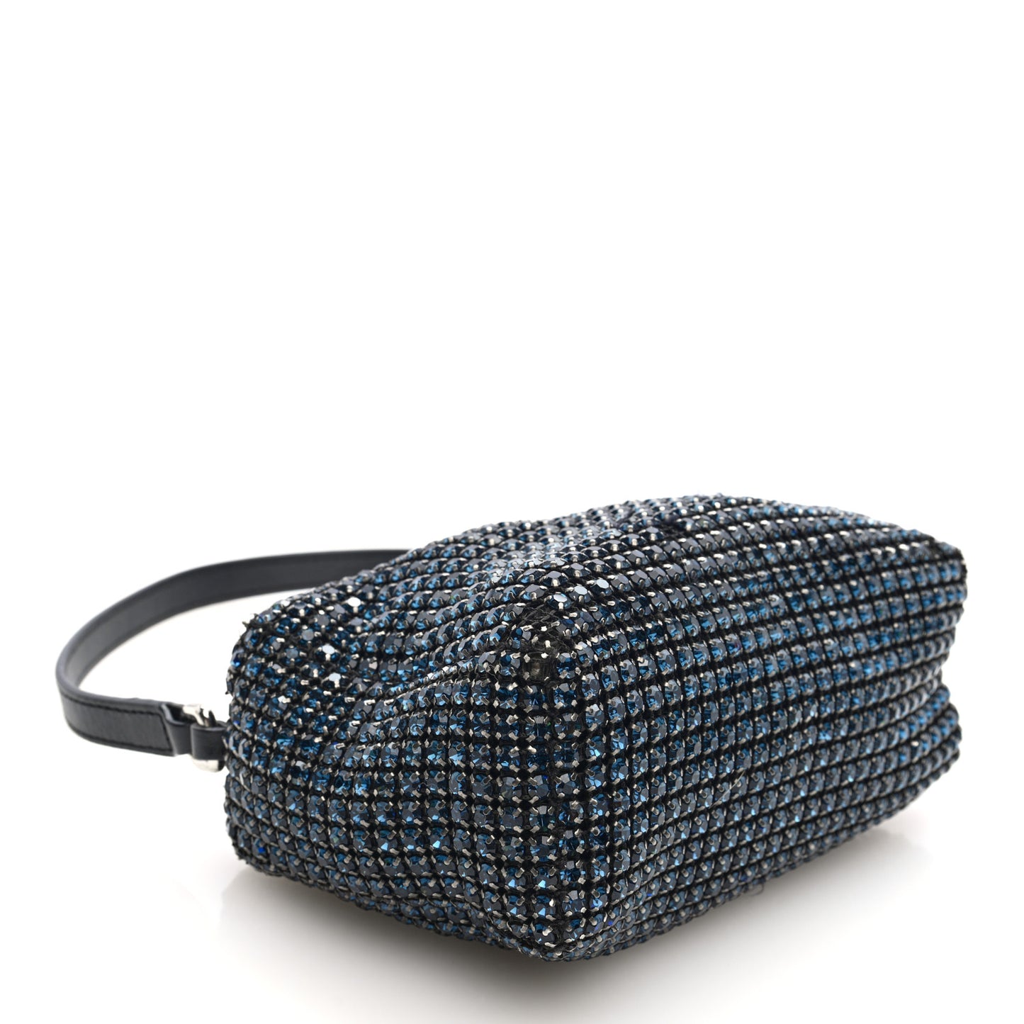 Mesh Crystal Rhinestone Mini Heiress Pouch Navy