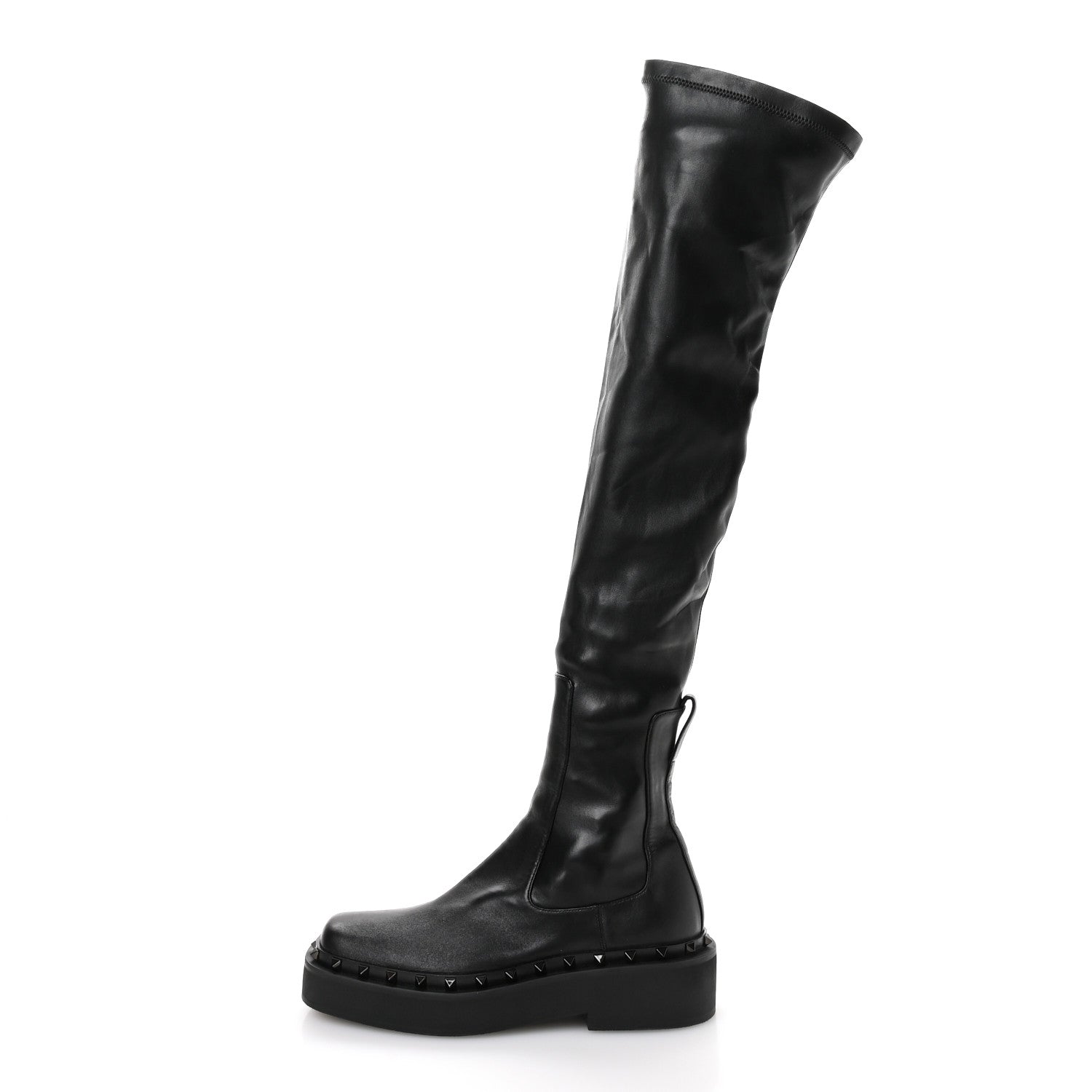 Valentino Garavani Calfskin Rockstud M-Way Over The Knee Boots 40
