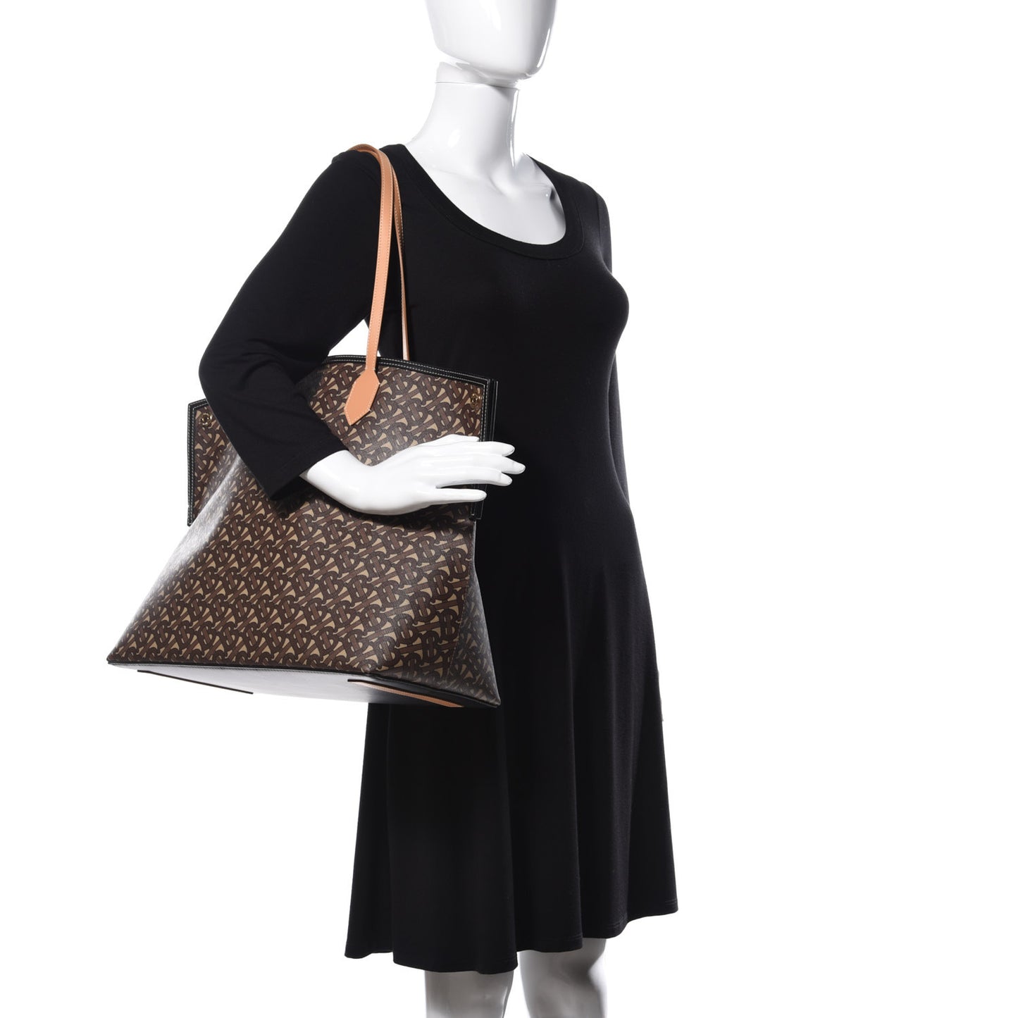 E-Canvas Monogram Large Society Tote Bridle Brown