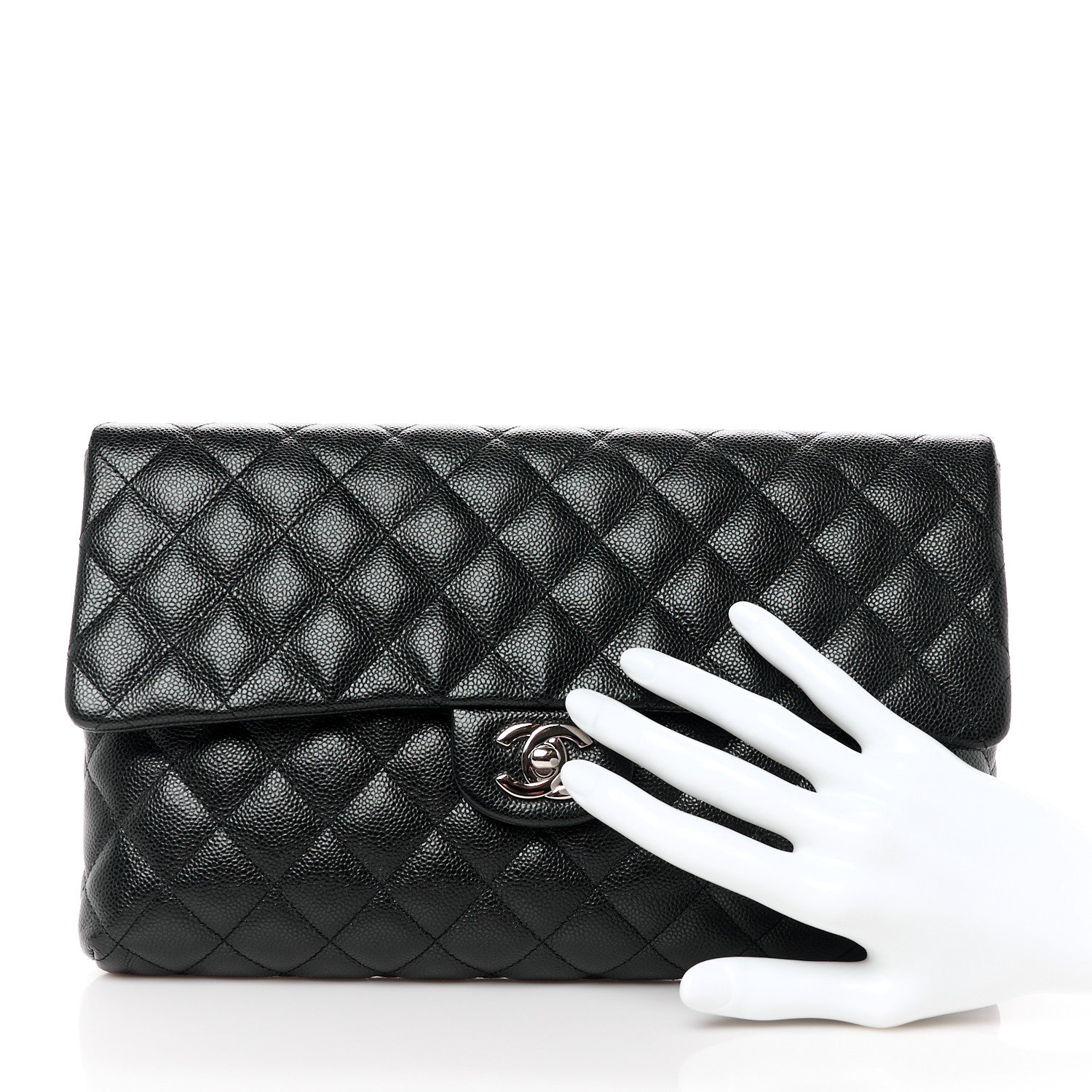 Chanel Caviar Quilted Flap Clutch Black 2 of 12