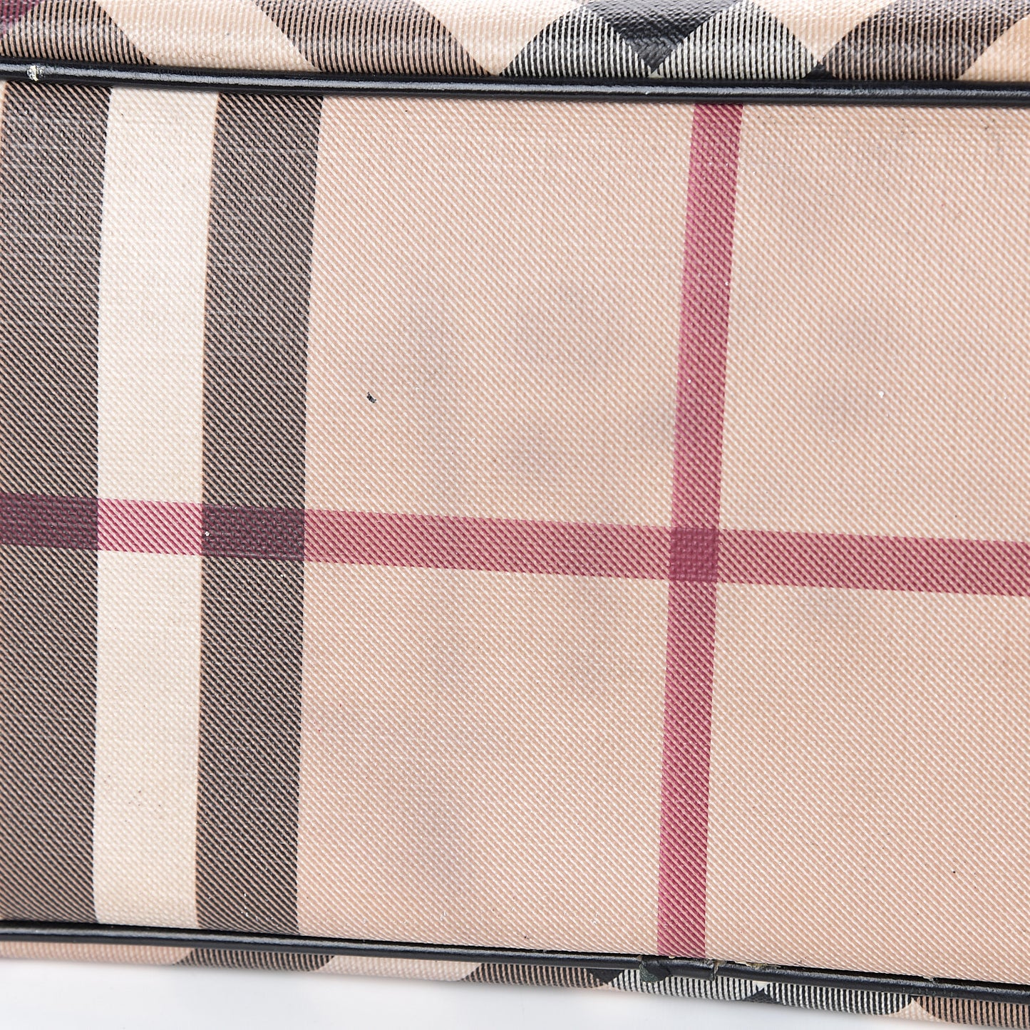 Patent Trim Nova Check Shopper Tote Black