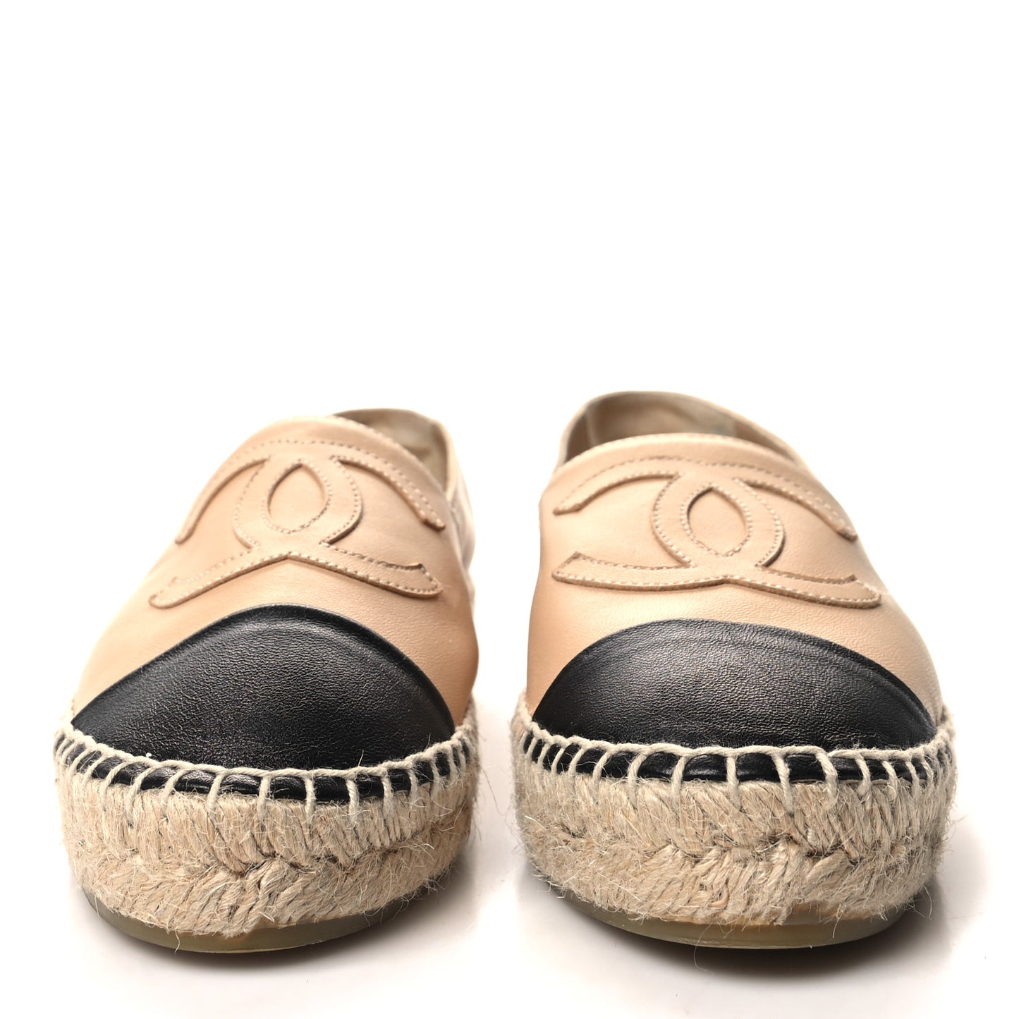Lambskin CC Espadrilles 35 Beige Black