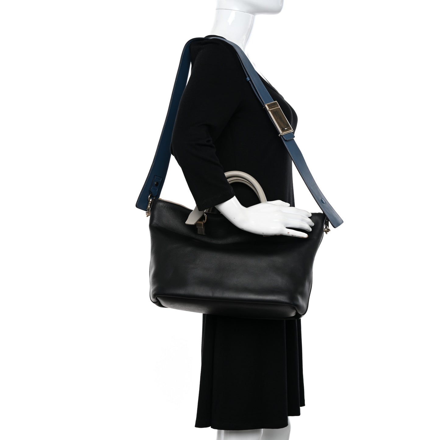 Smooth Calfskin Medium Baylee Tote Black