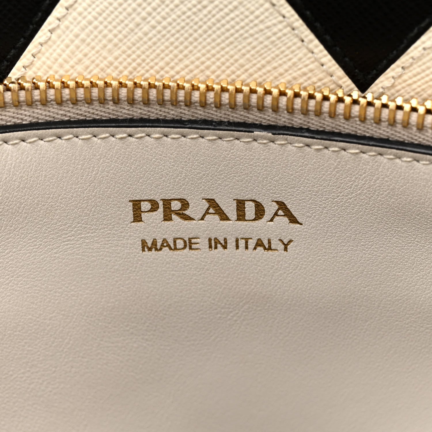 Prada Saffiano City Calfskin Greche Paradigme Bag White Black 7 of 20