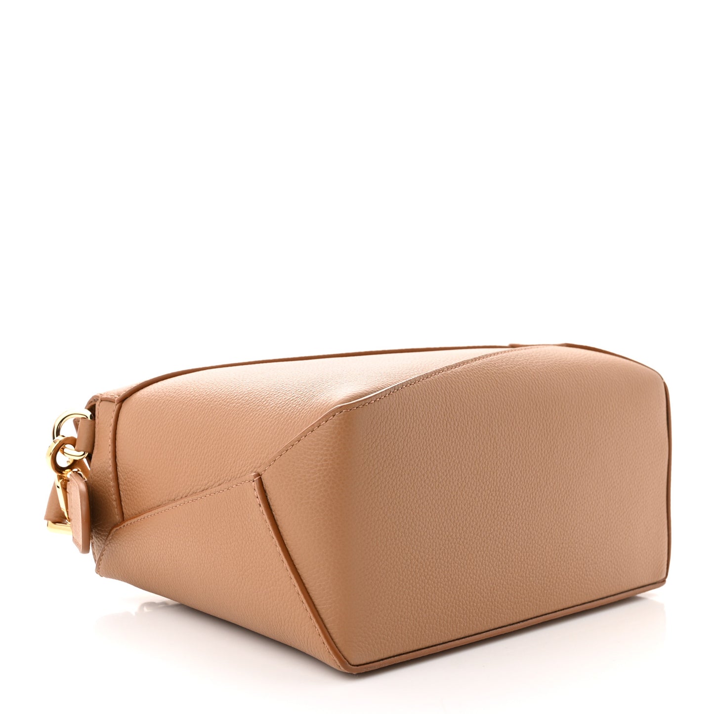 Soft Grained Small Puzzle Edge Bag Toffee