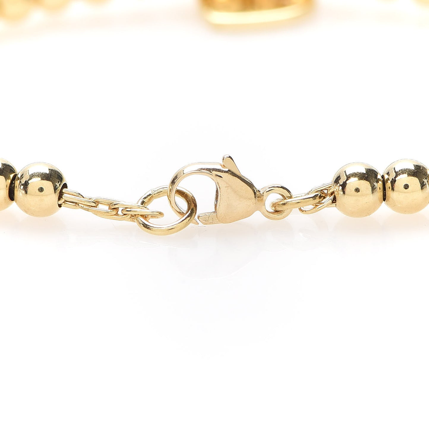 18K Yellow Gold 4mm Return To Bead Heart Tag Bracelet