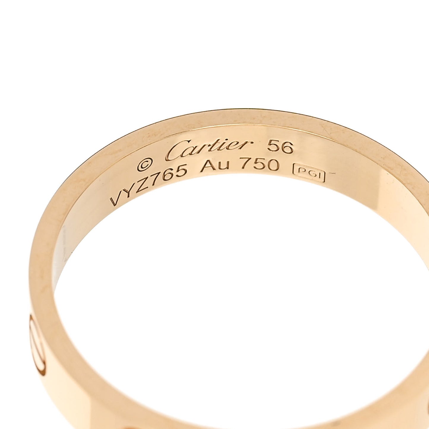 18K Yellow Gold 3.5mm LOVE Wedding Band Ring 56 7.75