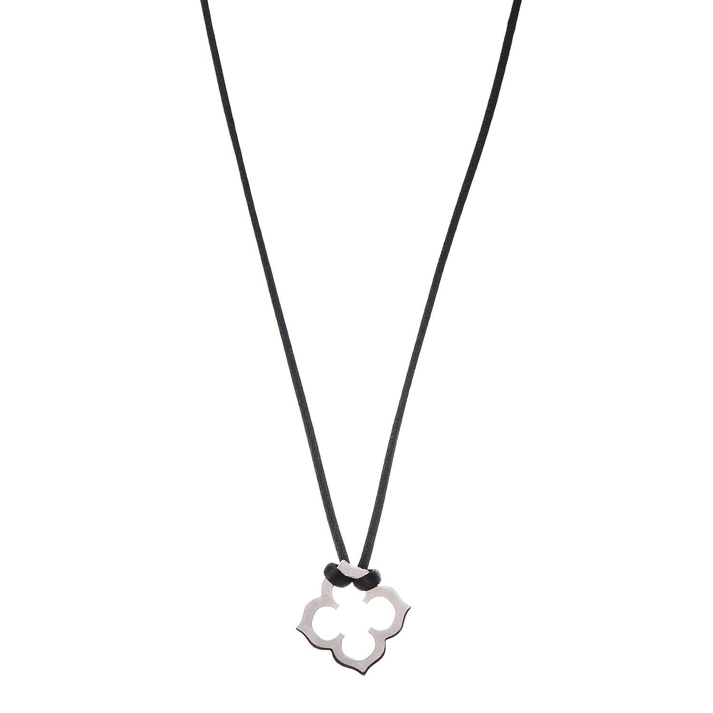 18K White Gold Clover Necklace