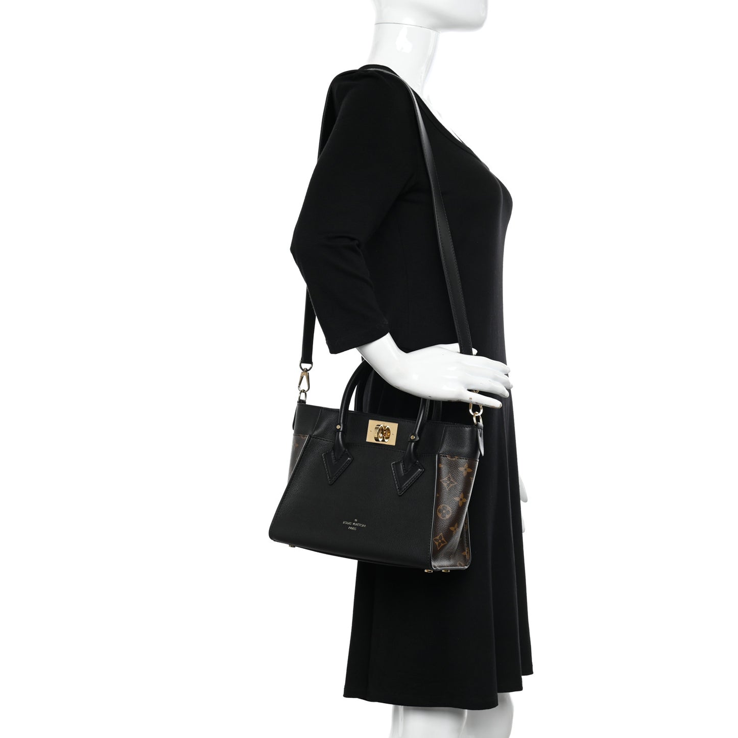 Calfskin Monogram On My Side PM Black