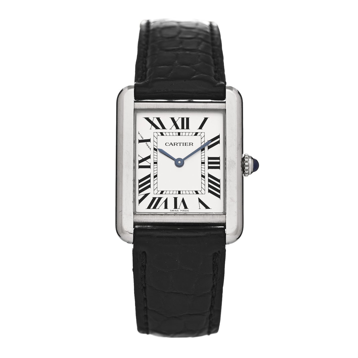 Stainless Steel Alligator 24mm Tank Solo Quartz Watch