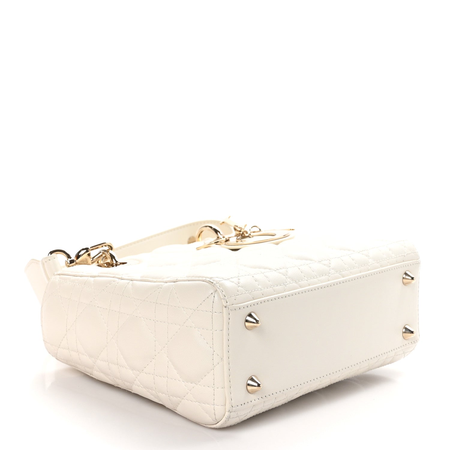 Christian Dior CHRISTIAN DIOR Lambskin Cannage Small My ABCDior Lady Dior White 4 of 9