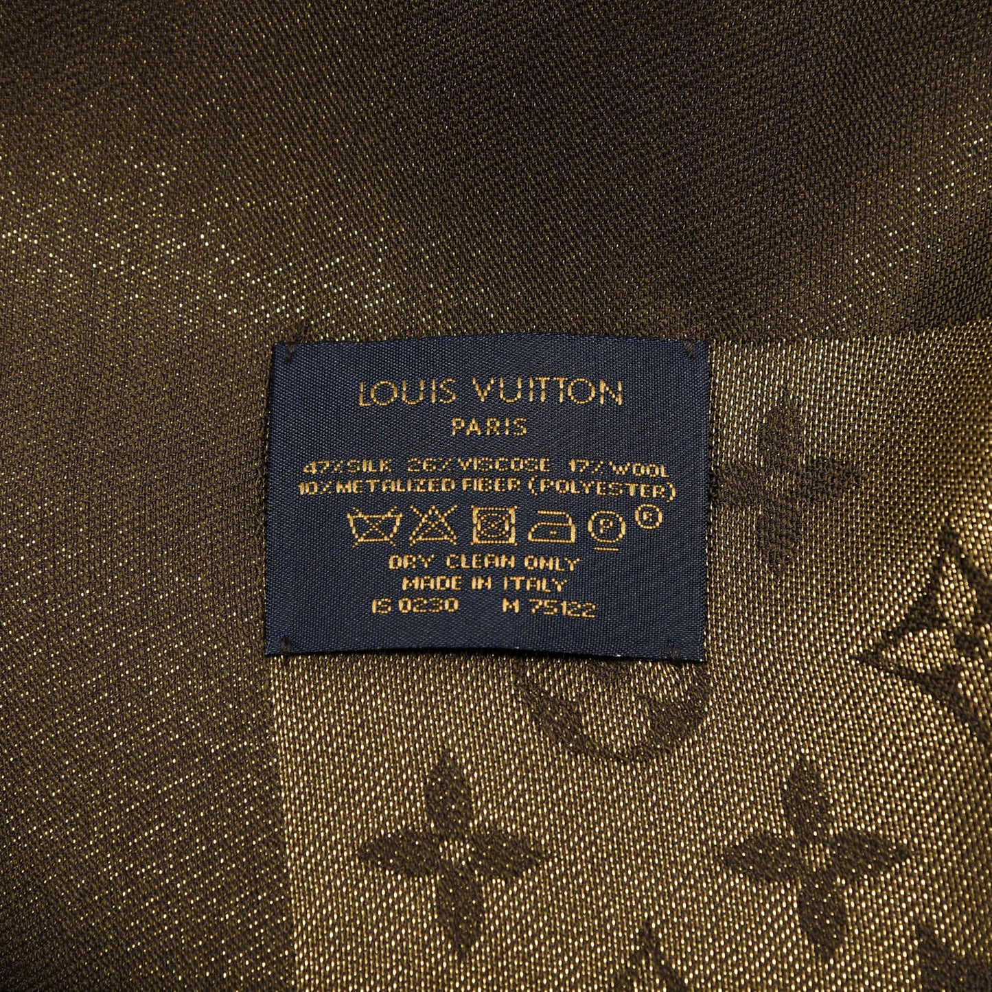Silk Lurex Wool Monogram Shine Shawl Brown